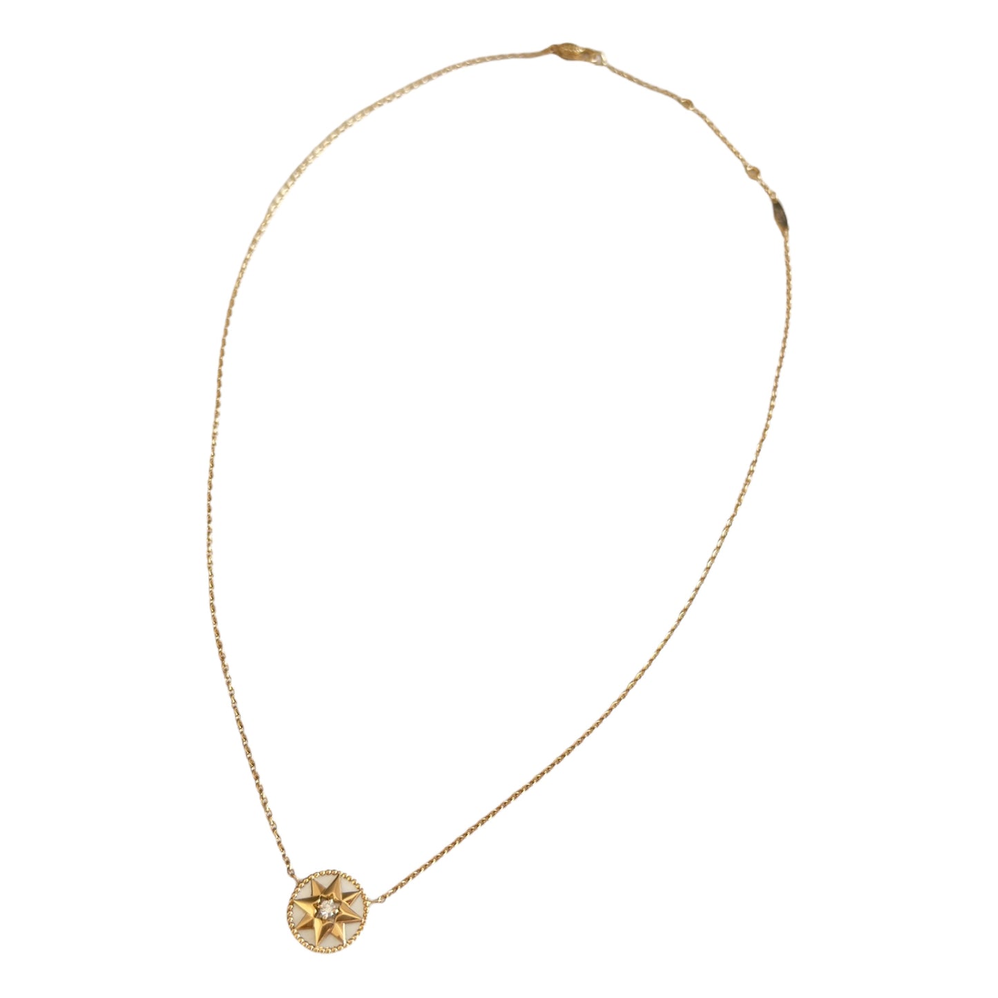 DIOR Rose des Vents 羅盤 六芒星 18K金 鑽石💎 貝母 頸鏈