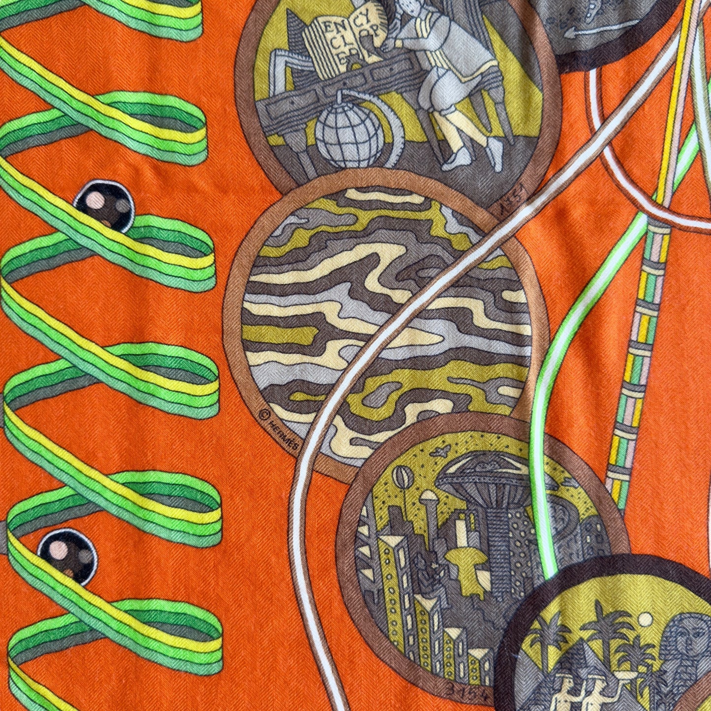 HERMES Le Laboratoire du Temps shawl 140 時光實驗室 羊絨 圍巾