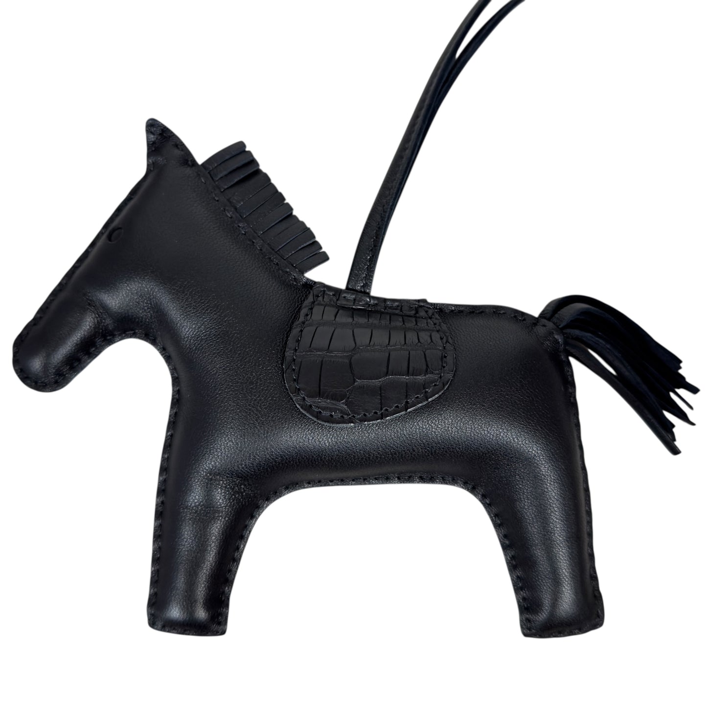 HERMES Rodeo touch *極罕全黑 + 鱷魚皮拼皮 + 大size* 馬仔 掛飾