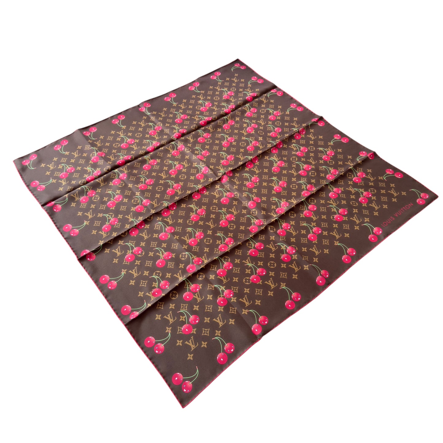 LOUIS VUITTON 聯乘 村上隆 車厘子 老花 絲巾