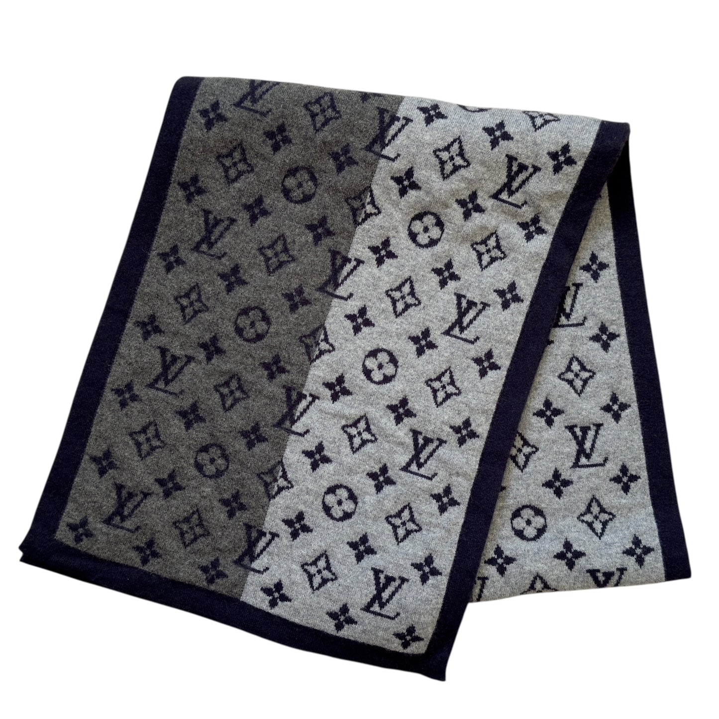 LOUIS VUITTON 老花 純羊絨 圍巾