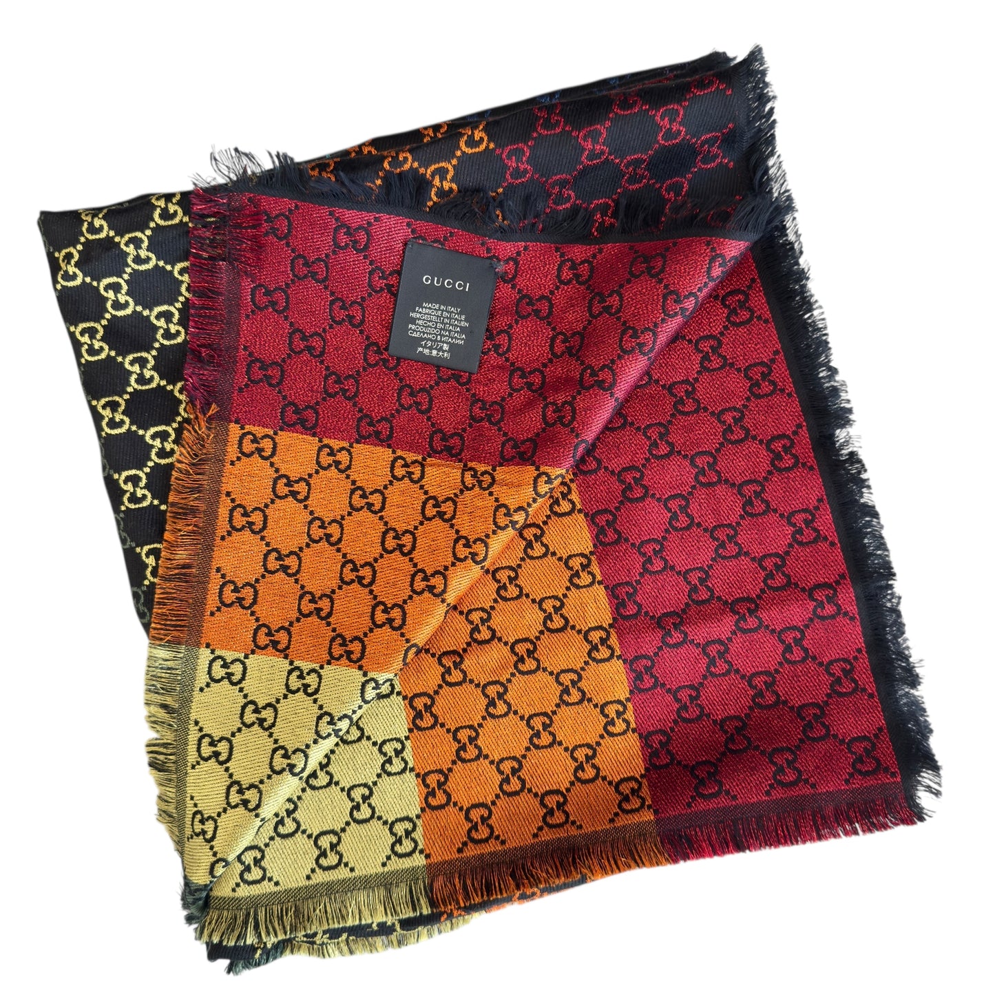 GUCCI GG 閃爍 彩虹 圍巾