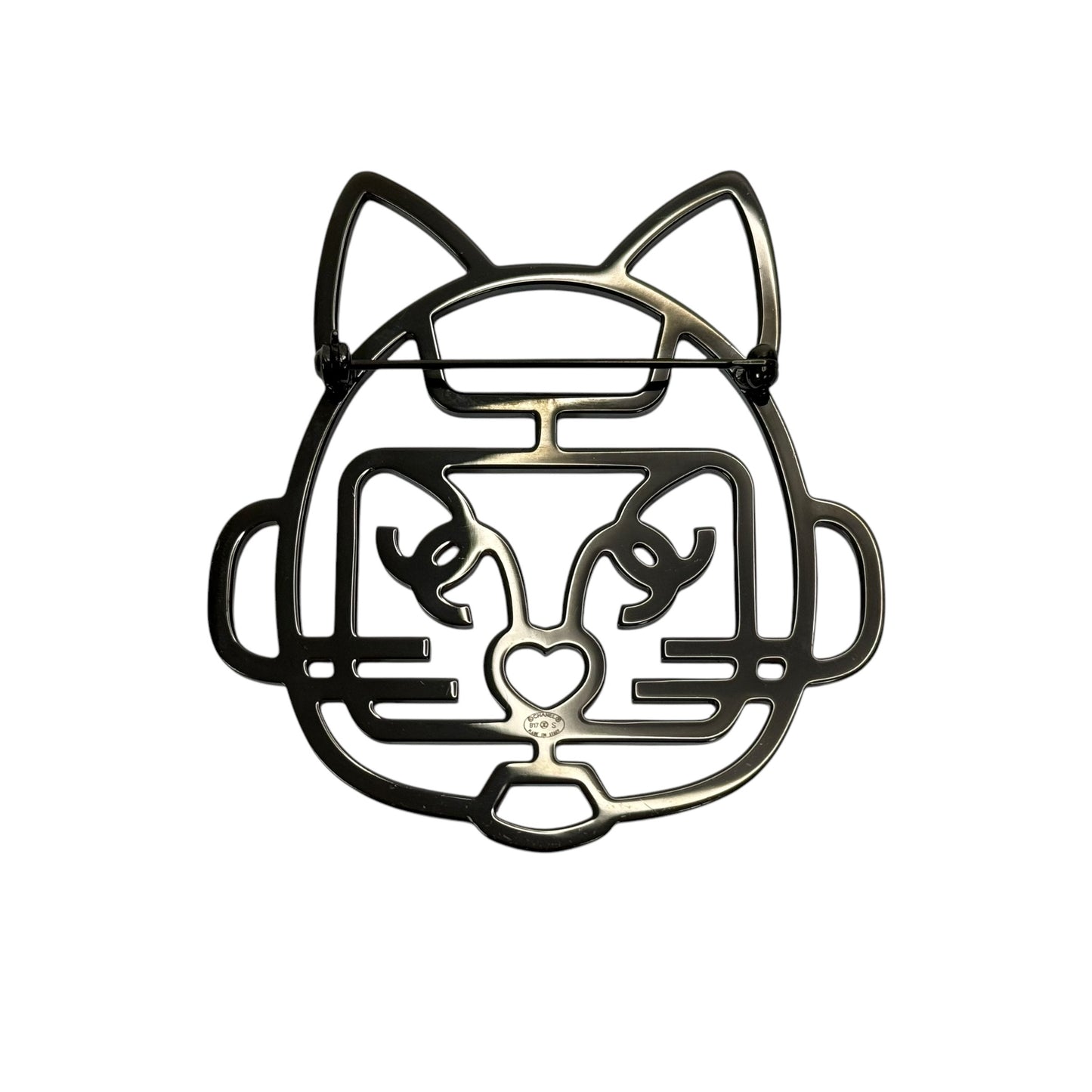 CHANEL CC 機械貓咪🐱 水鑽 胸針