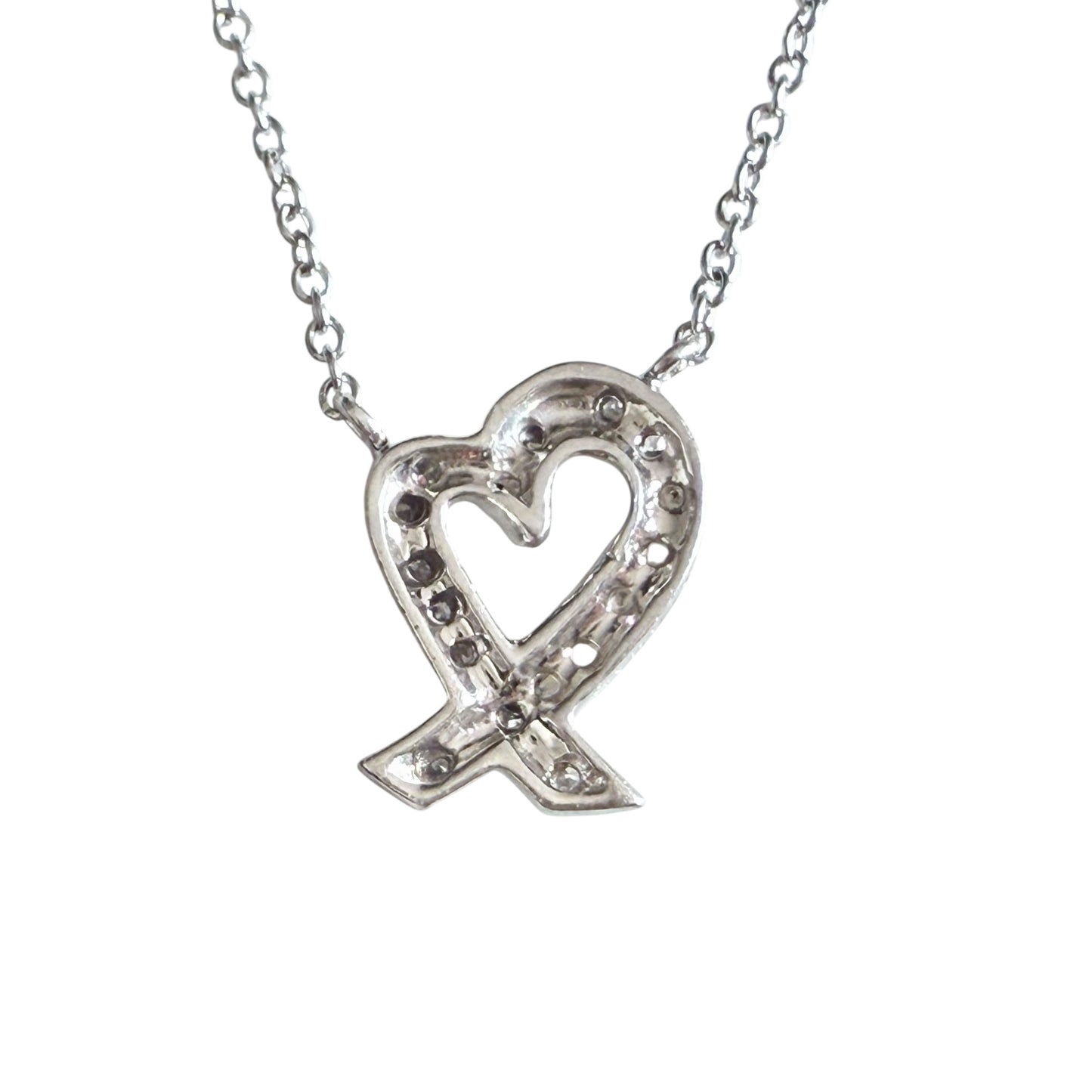TIFFANY & CO. Paloma Picasso PT950鉑金 滿鑽 愛心💗 頸鏈