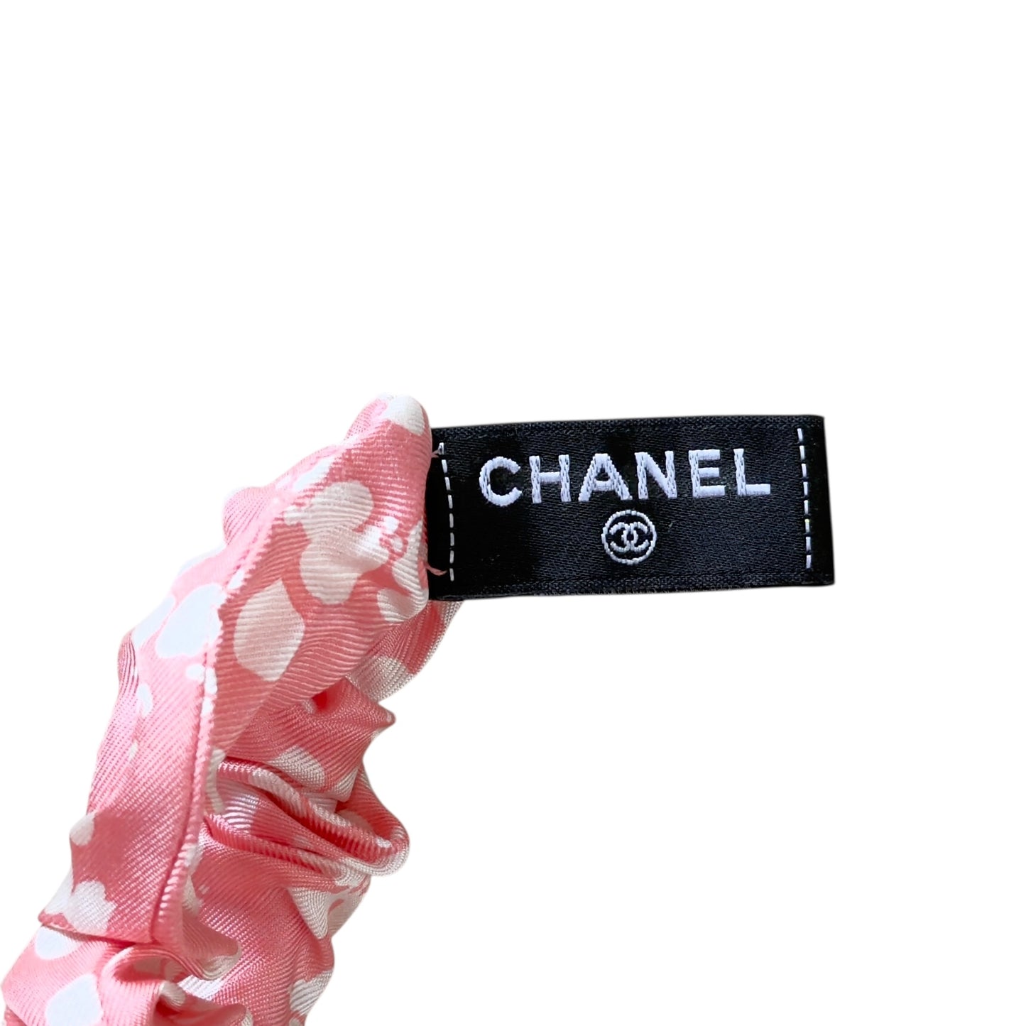 CHANEL CC 絲質髮圈 連 絲巾