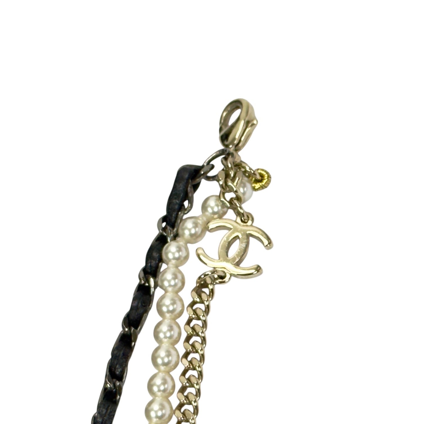 CHANEL CC 珍珠鏈條綴飾圓形太陽眼鏡