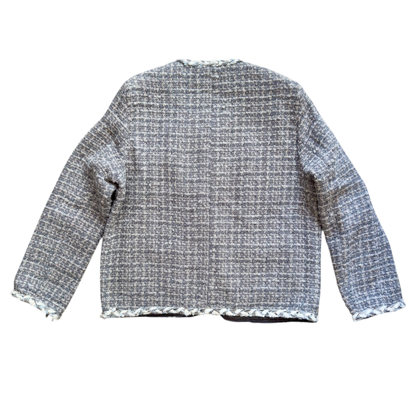 粗花呢 閃閃銀絲 小香風 四袋外套