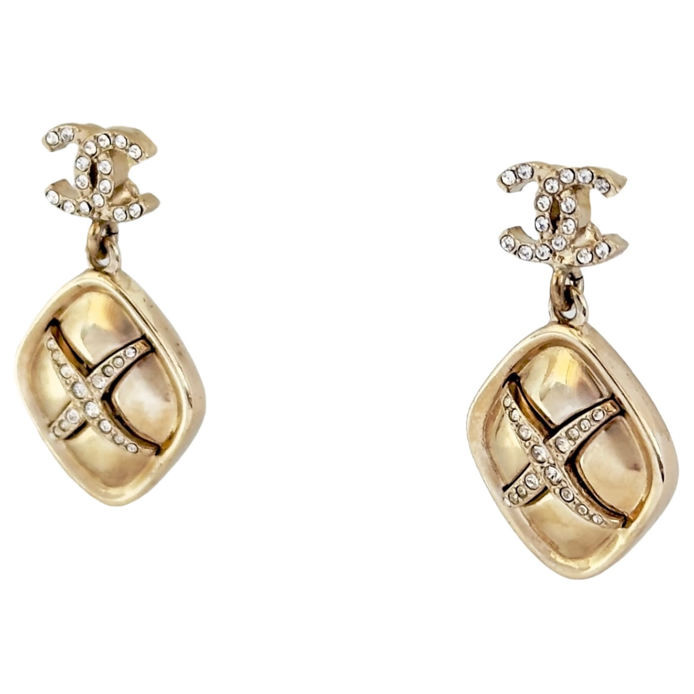 CHANEL CC 水鑽 耳環