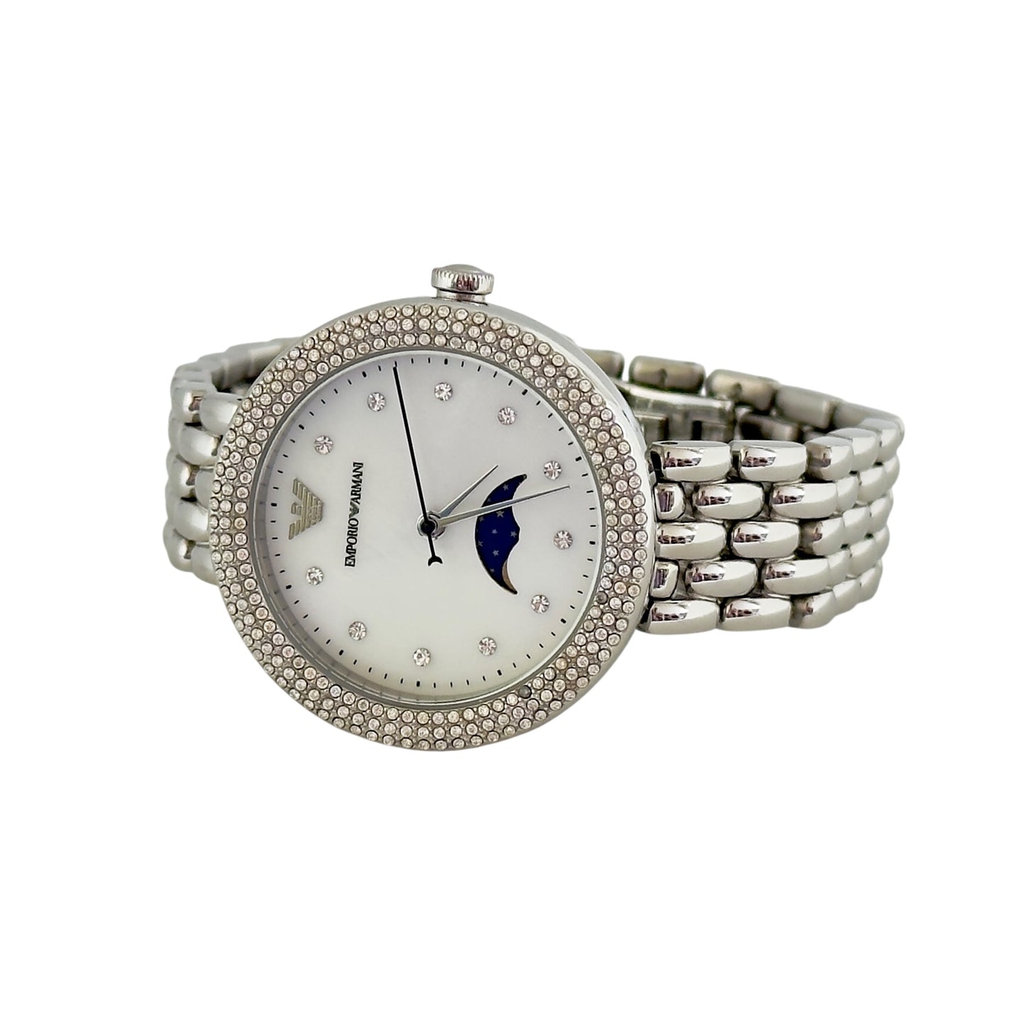 EMPORIO ARMANI 水鑽 貝母錶盤 手錶