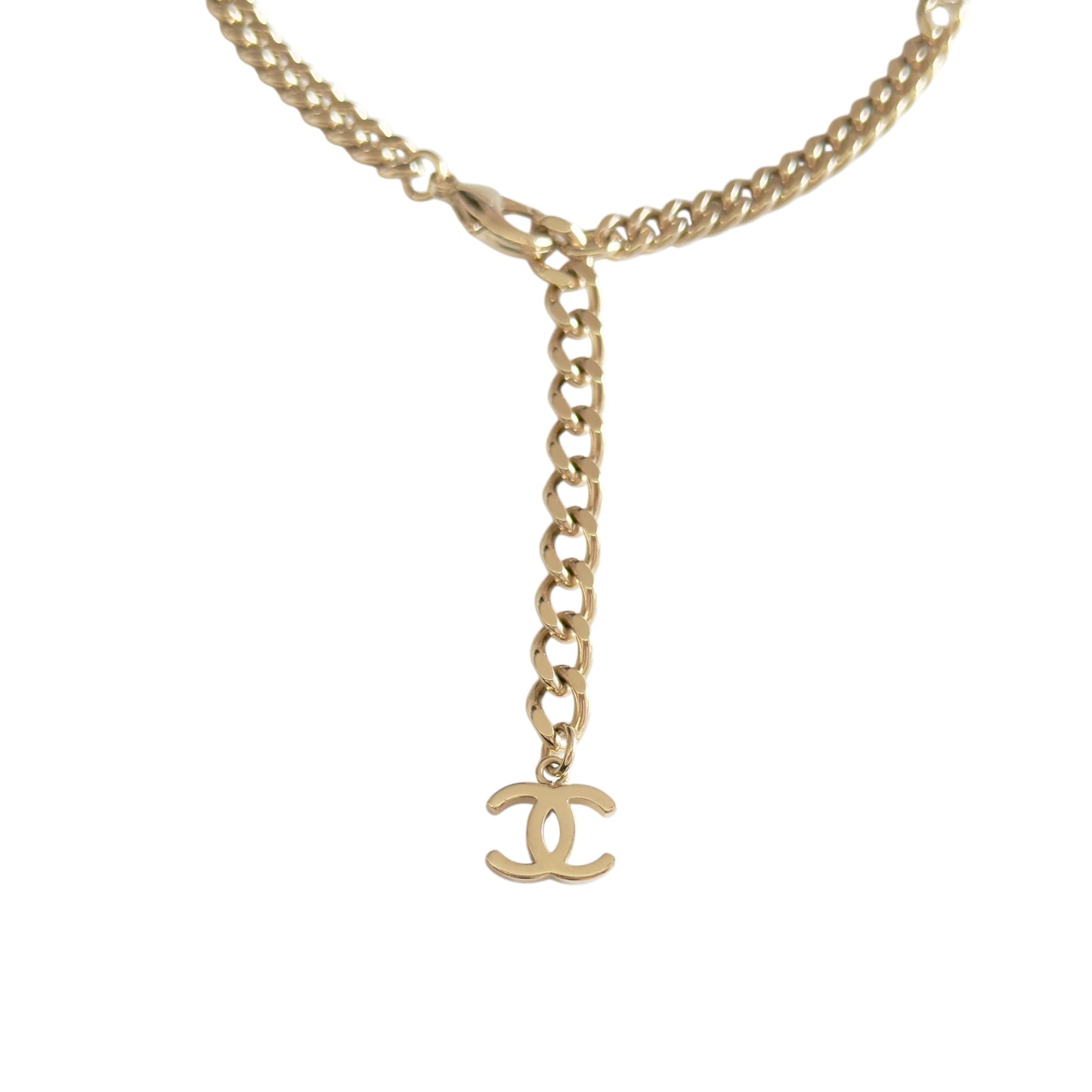 CHANEL CC 水鑽 3花 頸鏈