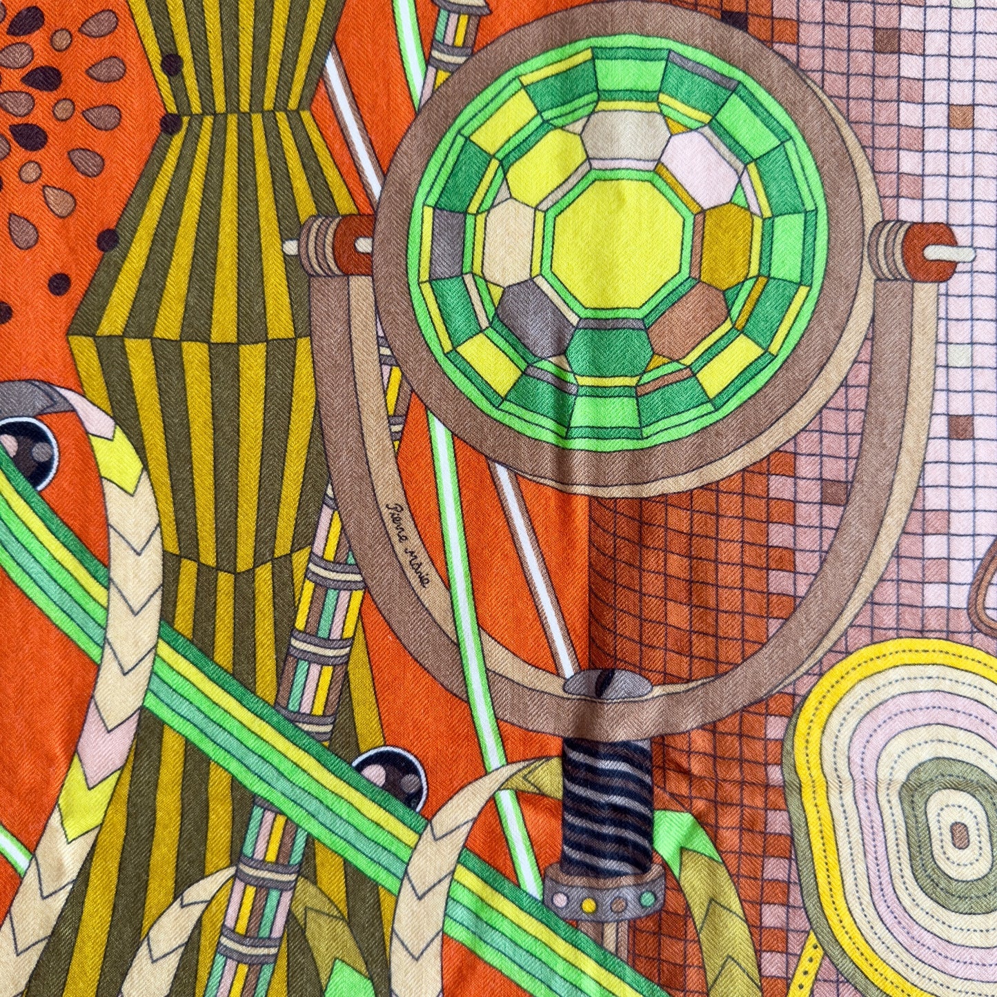 HERMES Le Laboratoire du Temps shawl 140 時光實驗室 羊絨 圍巾