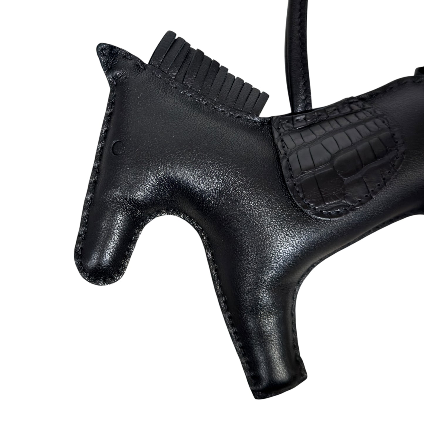 HERMES Rodeo touch *極罕全黑 + 鱷魚皮拼皮 + 大size* 馬仔 掛飾