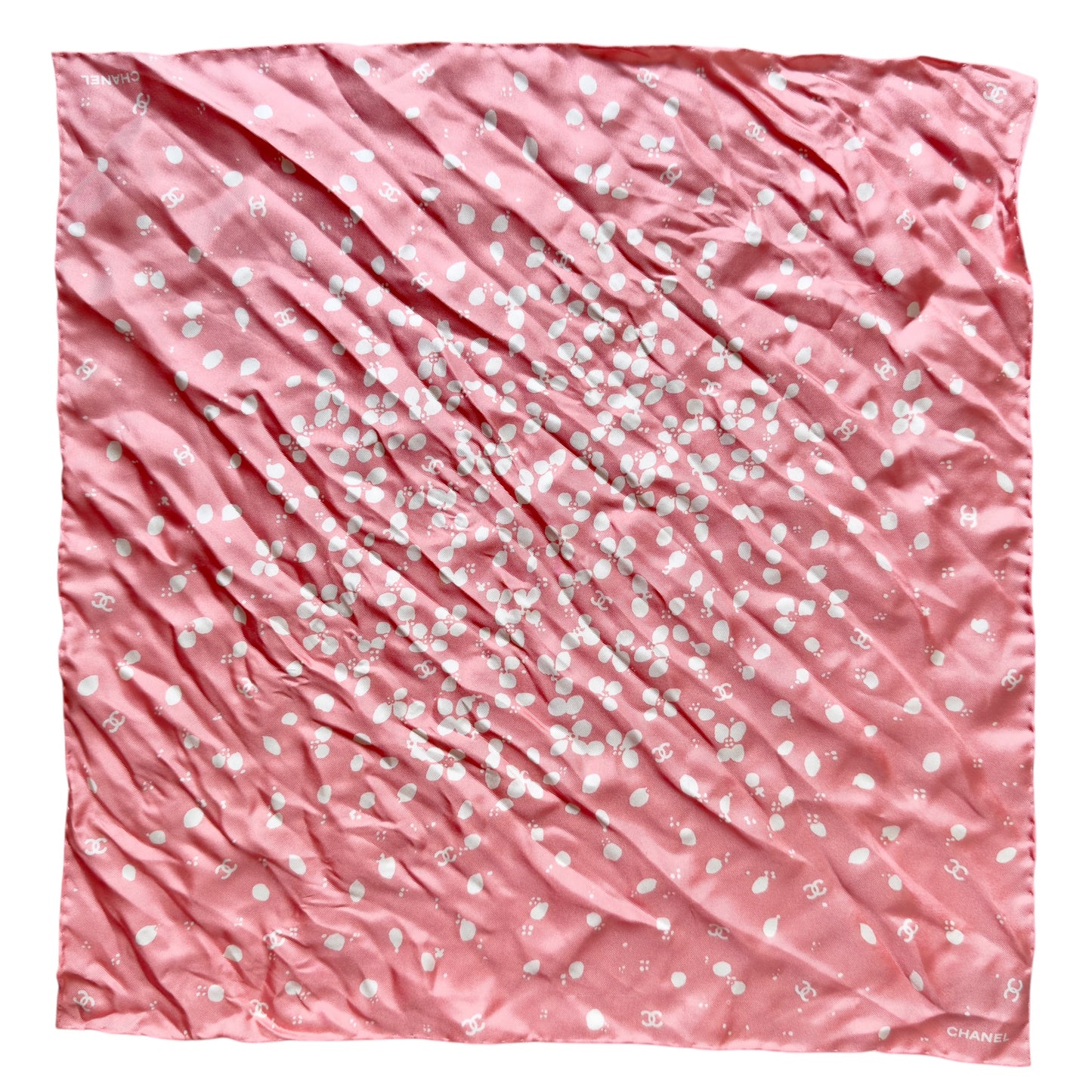 CHANEL CC 絲質髮圈 連 絲巾