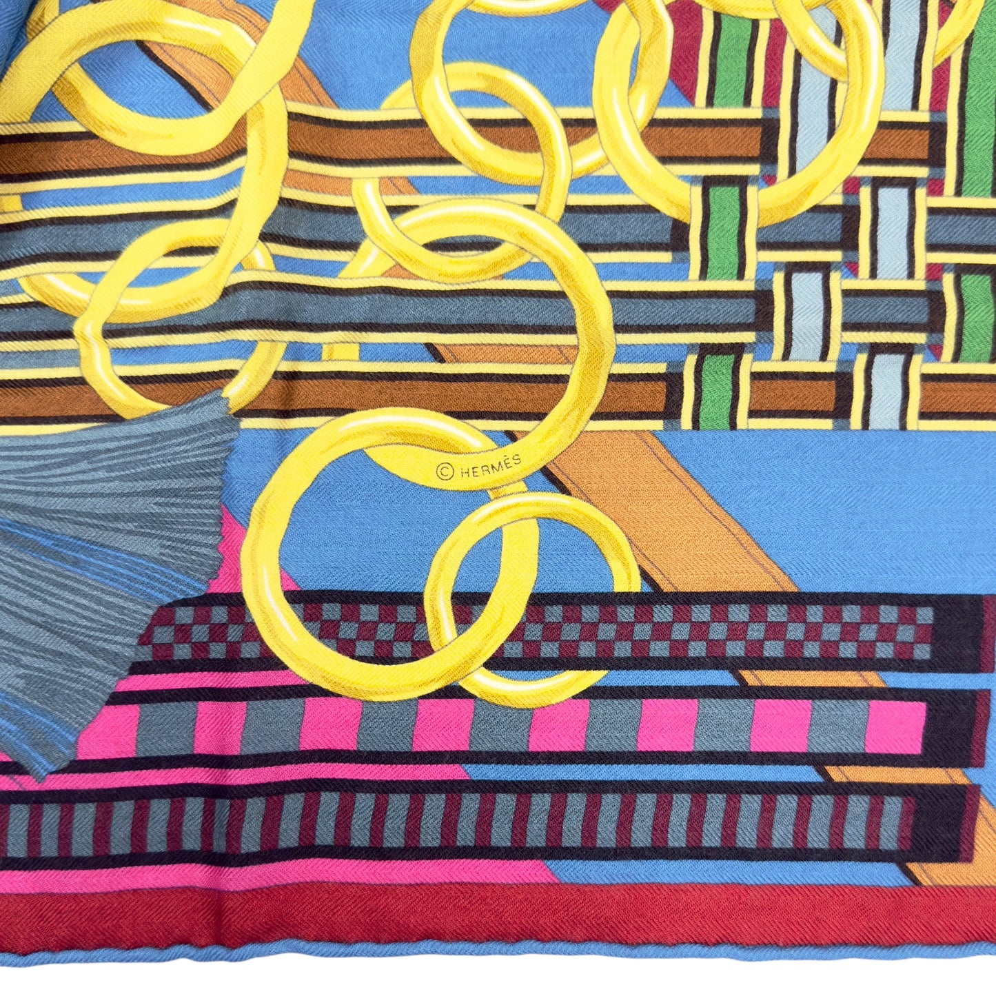 HERMES Brides et Gris-Gris shawl 140 羊絨 圍巾