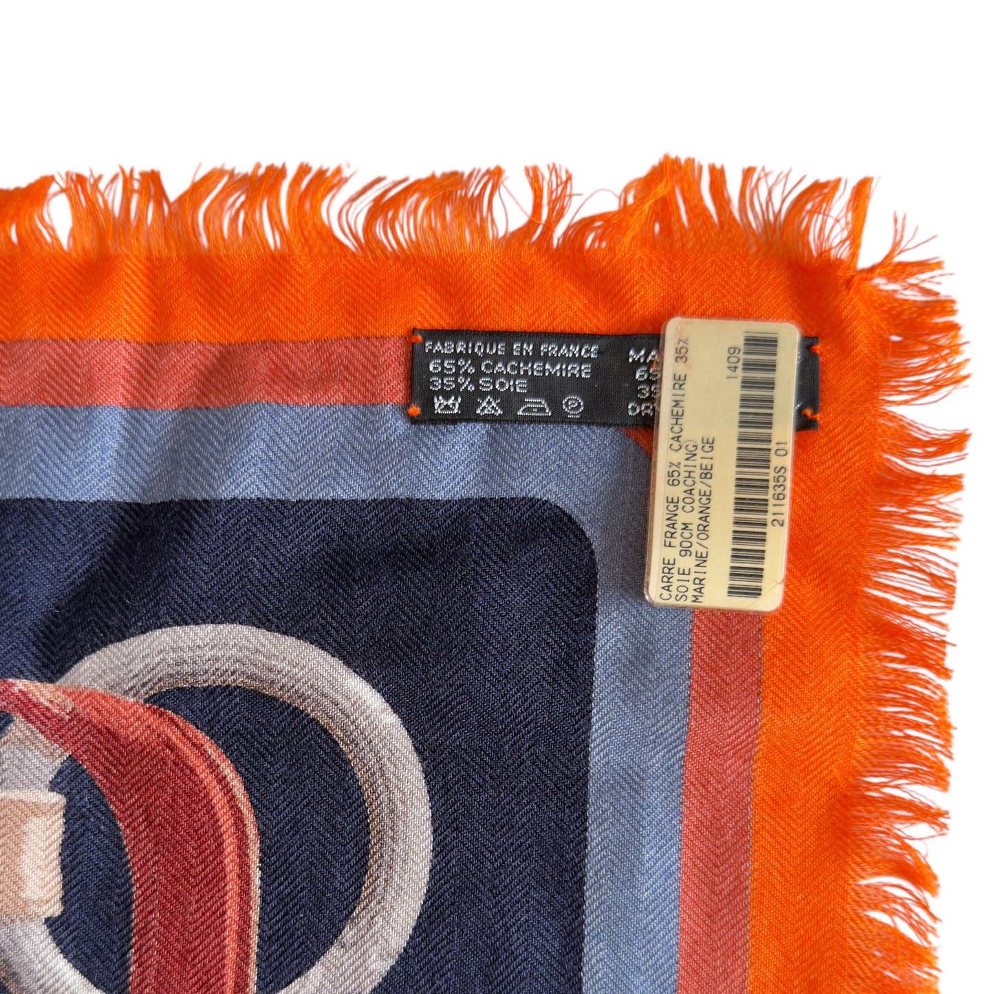 HERMES Coaching 90 羊絨 圍巾