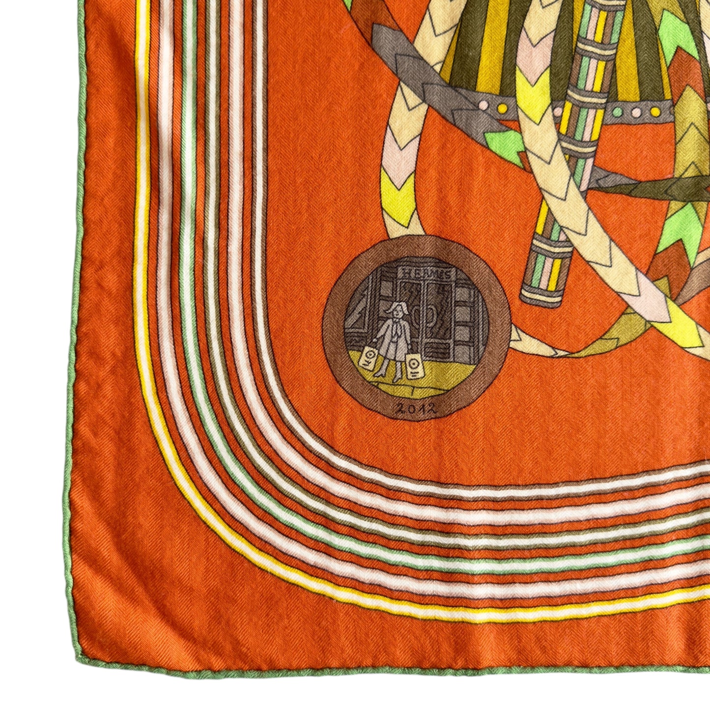 HERMES Le Laboratoire du Temps shawl 140 時光實驗室 羊絨 圍巾