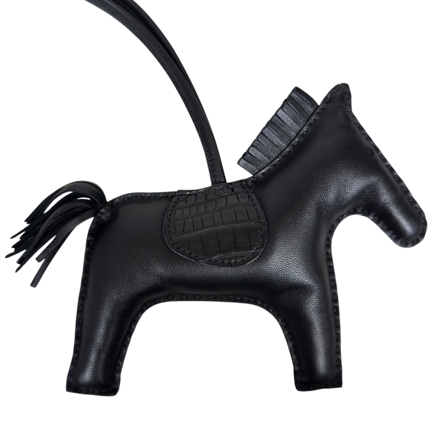 HERMES Rodeo touch *極罕全黑 + 鱷魚皮拼皮 + 大size* 馬仔 掛飾