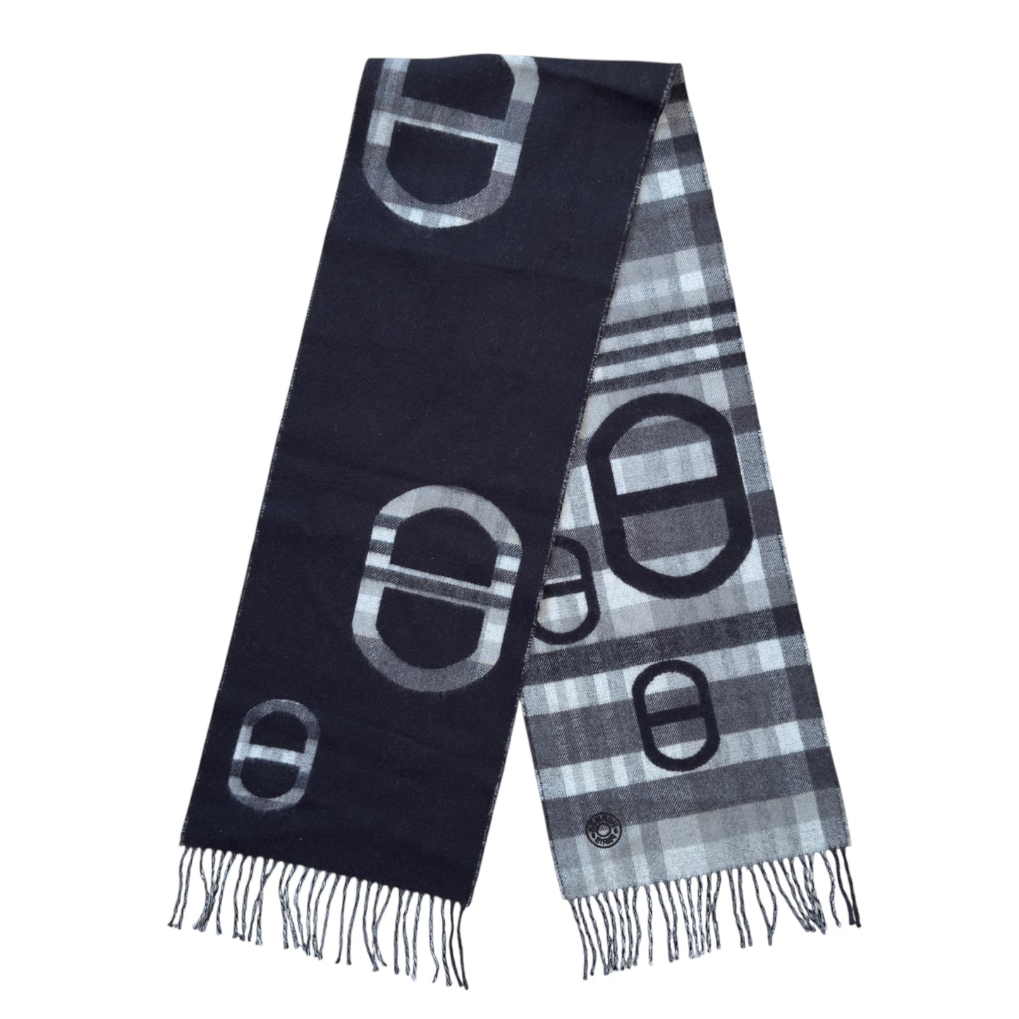 HERMES Tartan Maillons 豬鼻子🐽  雙面 純羊絨 圍巾