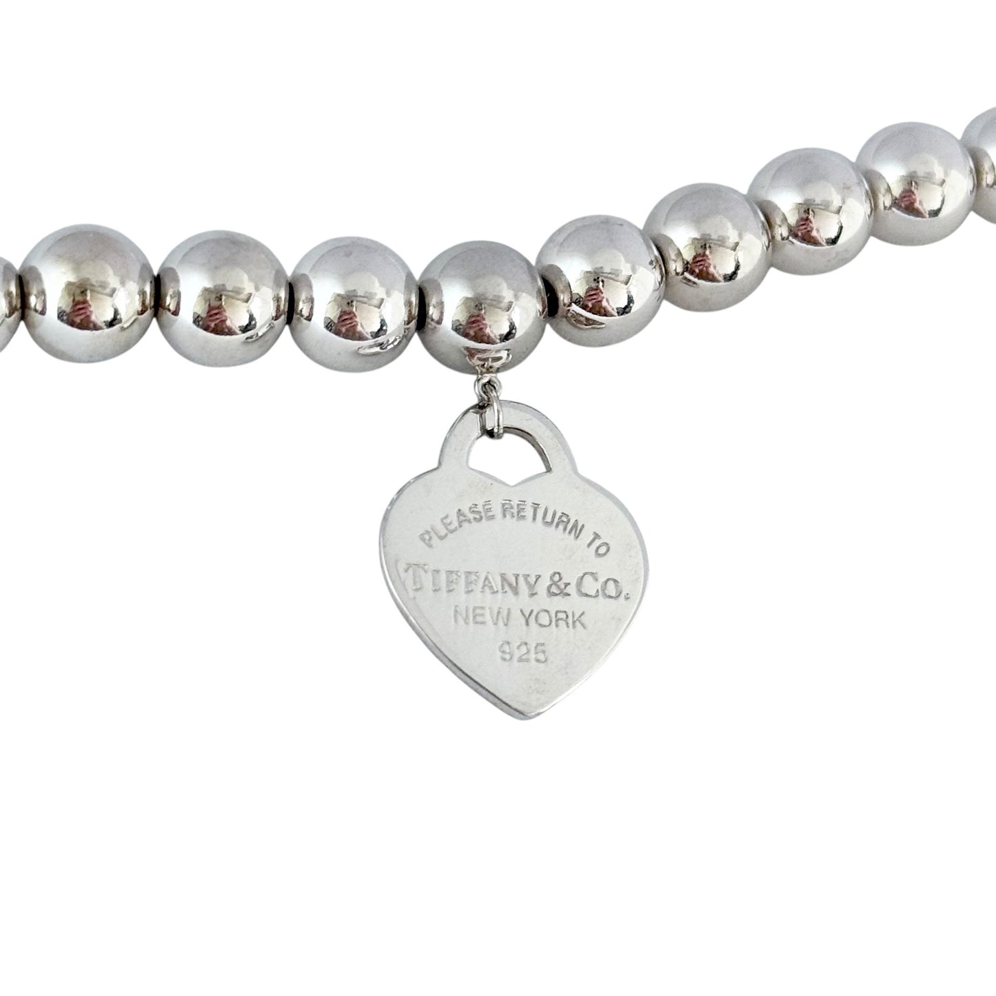 TIFFANY & CO. Return To Tiffany 8mm珠珠 純銀 愛心💗 手鏈