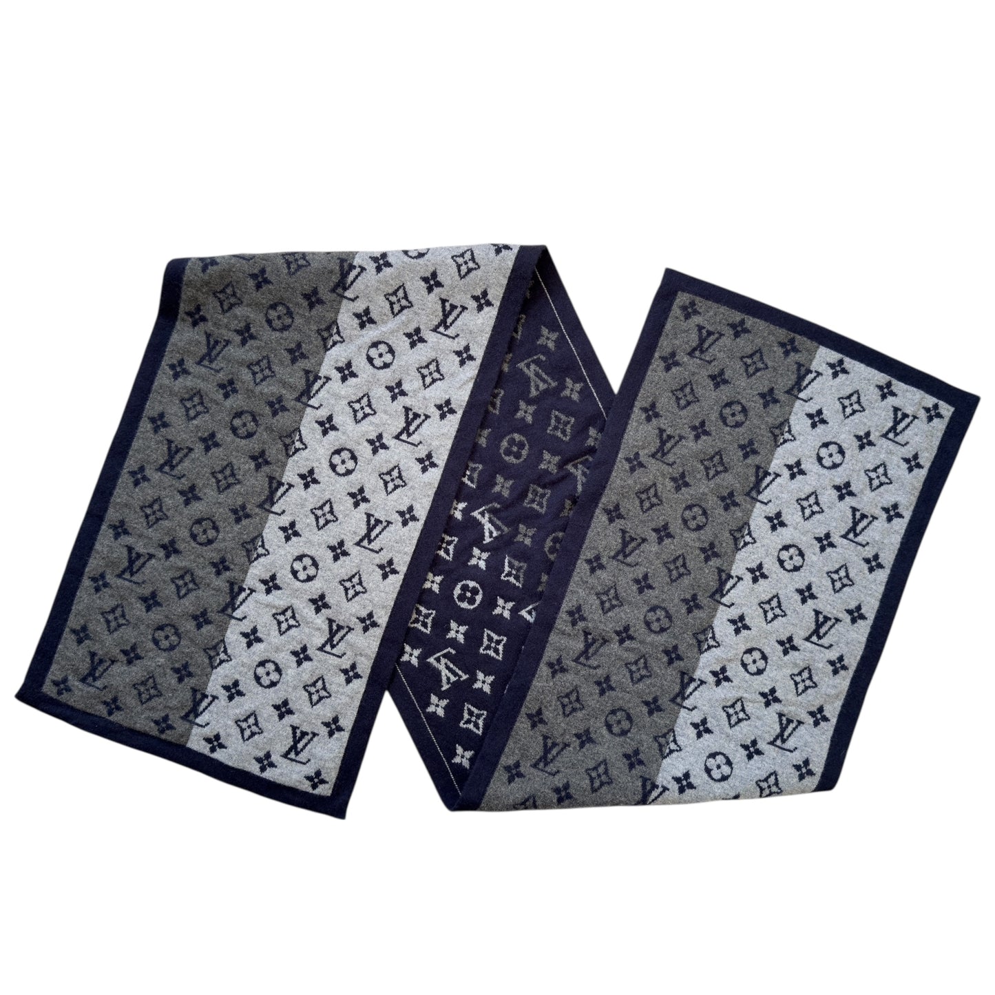 LOUIS VUITTON 老花 純羊絨 圍巾