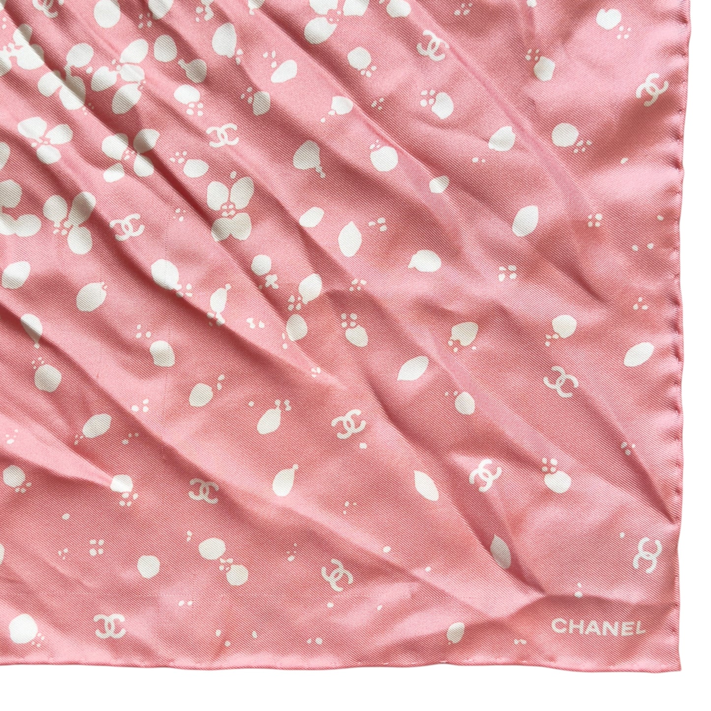 CHANEL CC 絲質髮圈 連 絲巾