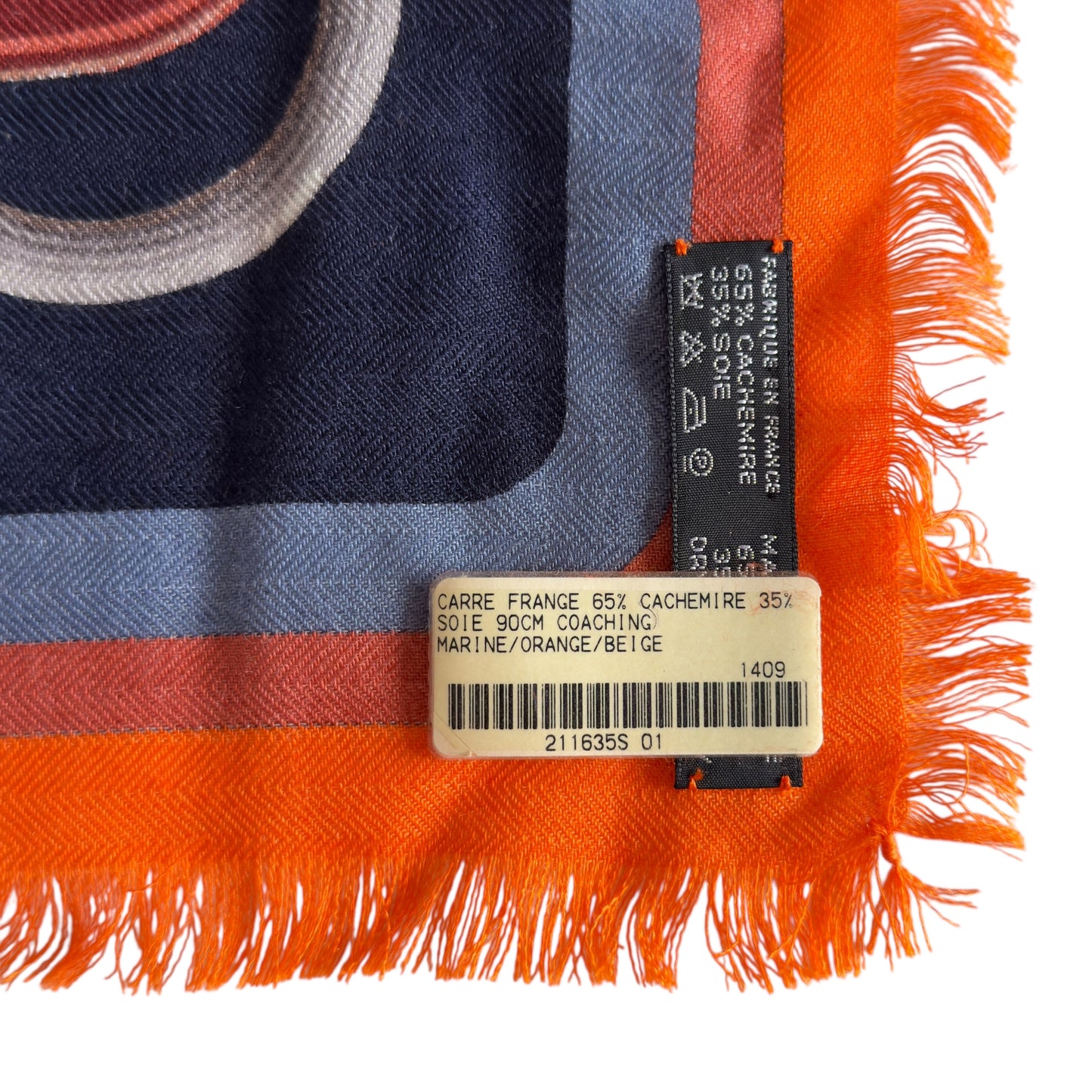 HERMES Coaching 90 羊絨 圍巾