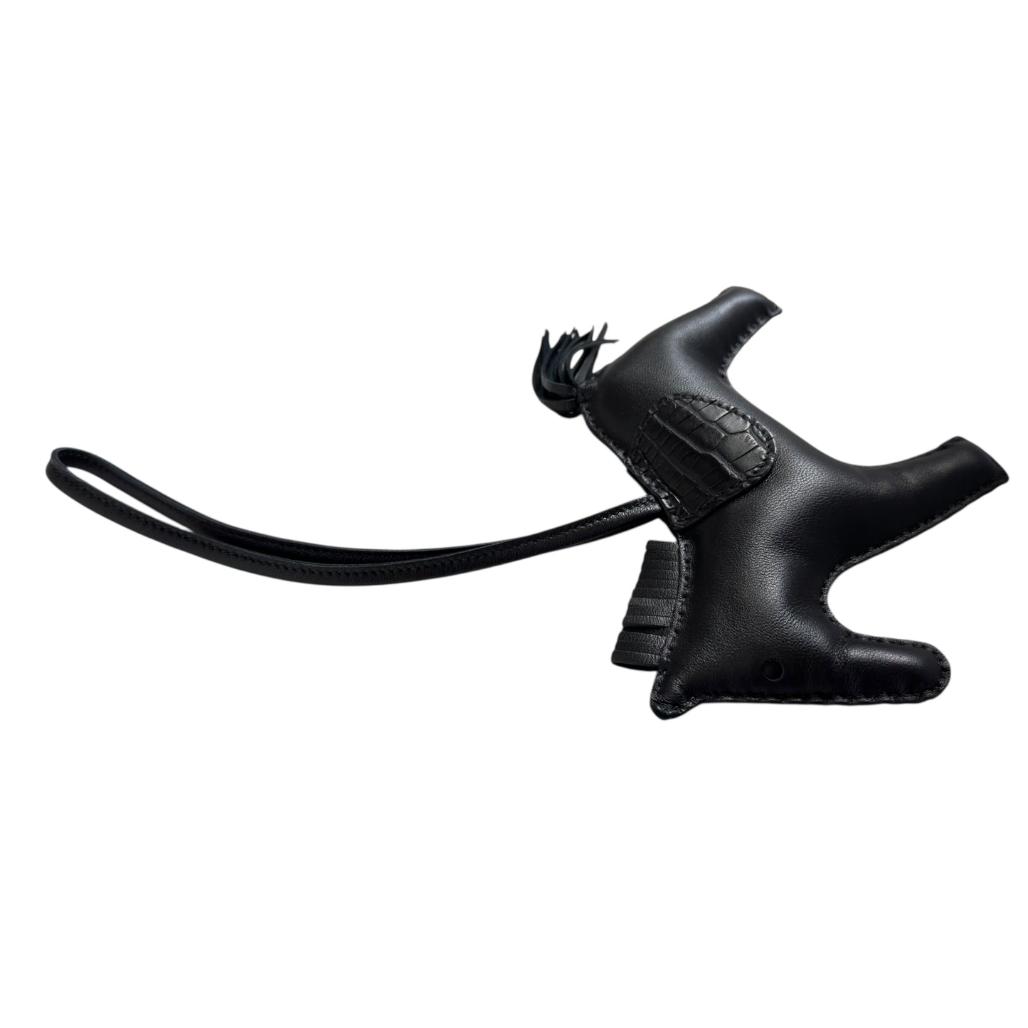 HERMES Rodeo touch *極罕全黑 + 鱷魚皮拼皮 + 大size* 馬仔 掛飾