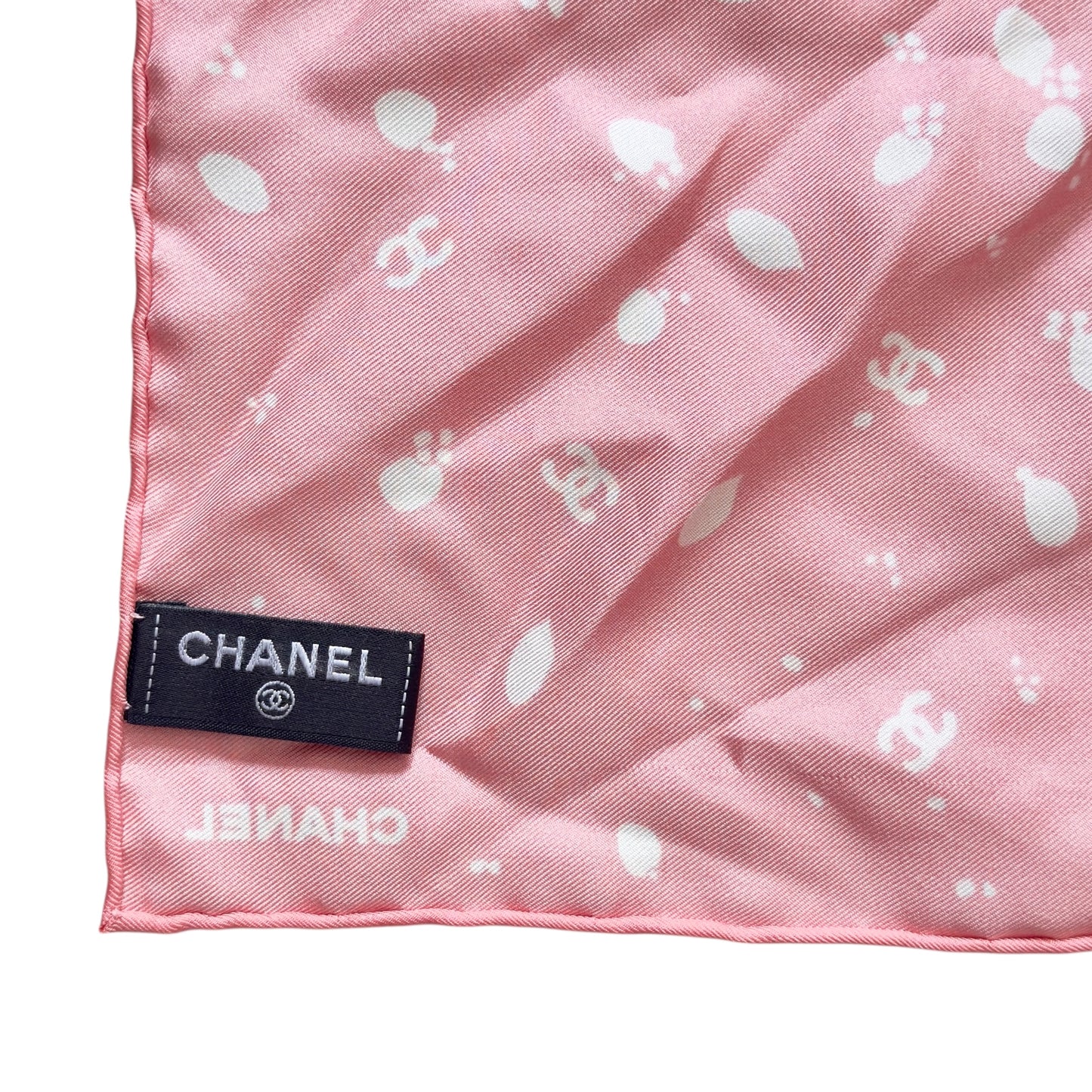 CHANEL CC 絲質髮圈 連 絲巾
