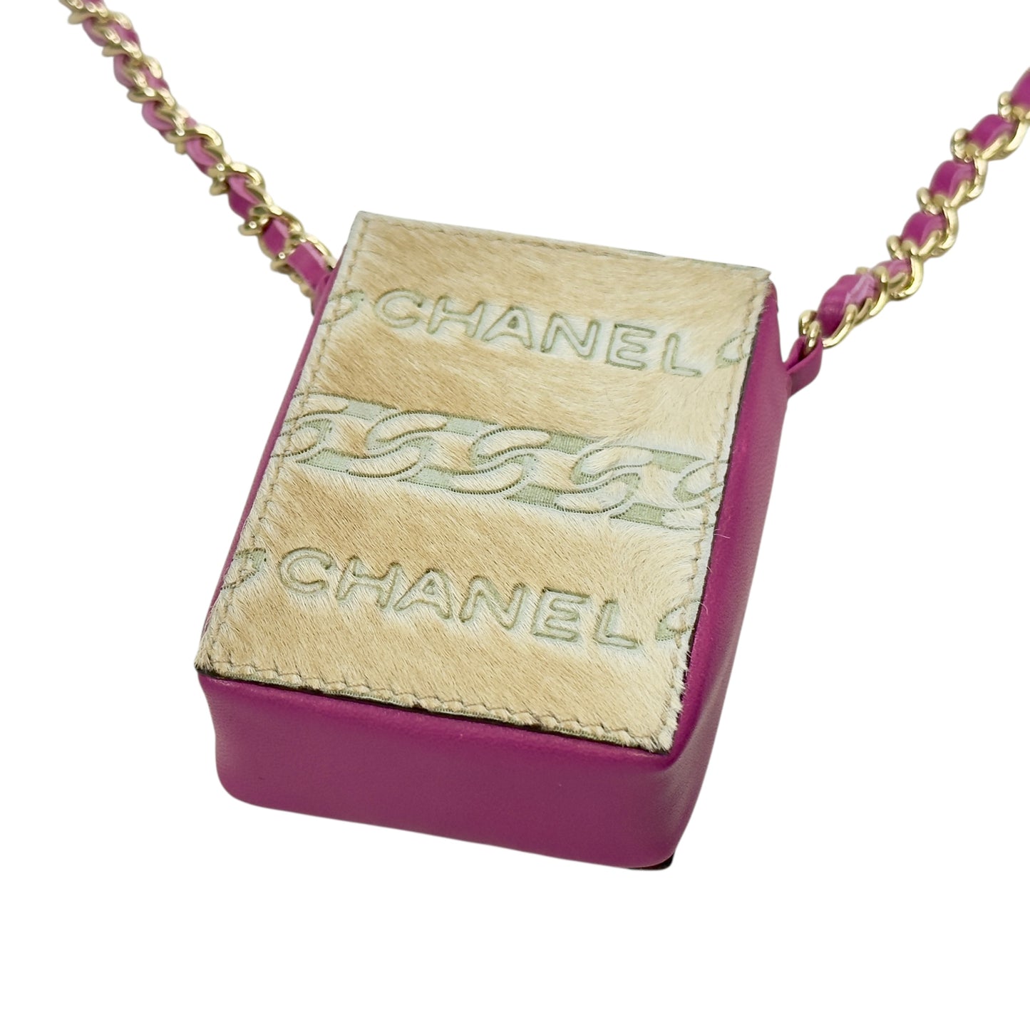 CHANEL 壓紋 馬毛 迷你小包