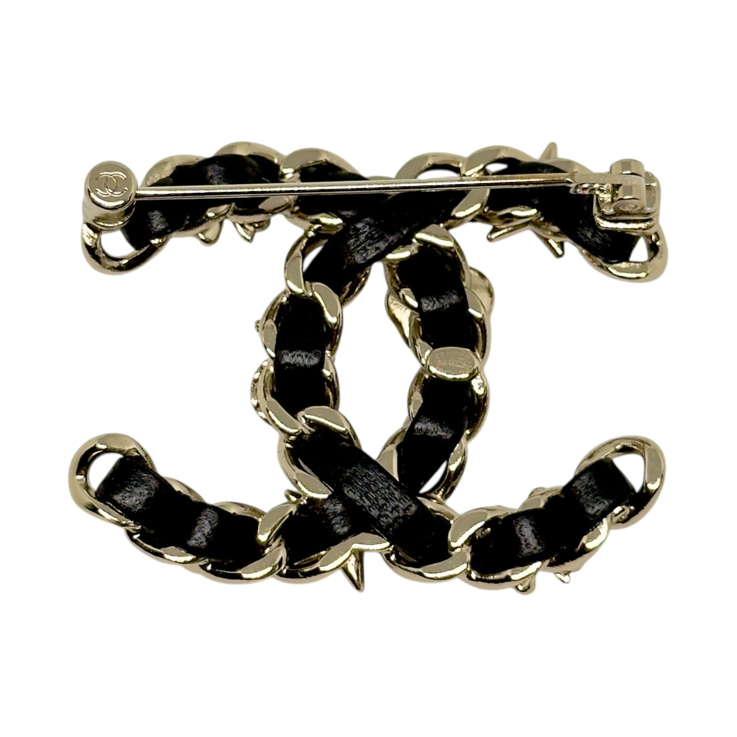 CHANEL CC 皮穿鏈 胸針