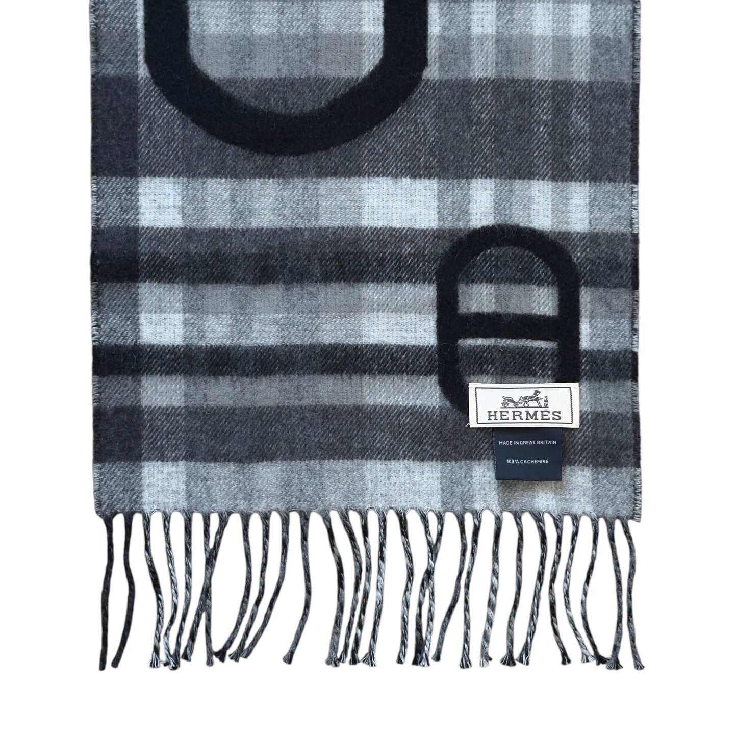 HERMES Tartan Maillons 豬鼻子🐽  雙面 純羊絨 圍巾