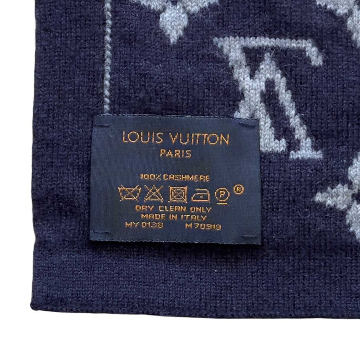 LOUIS VUITTON 老花 純羊絨 圍巾