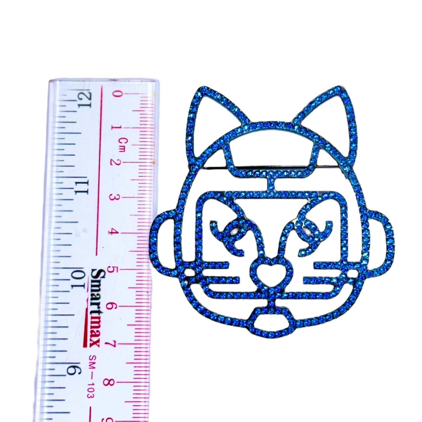 CHANEL CC 機械貓咪🐱 水鑽 胸針