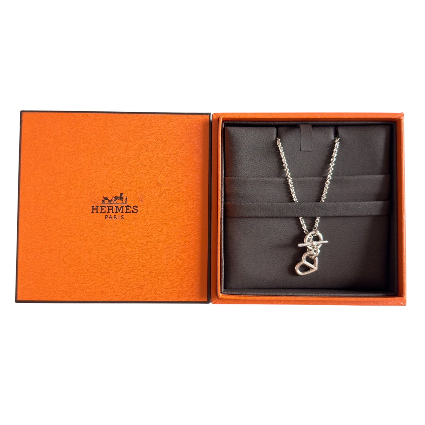 HERMES 限定愛心 豬鼻子 純銀 頸鏈