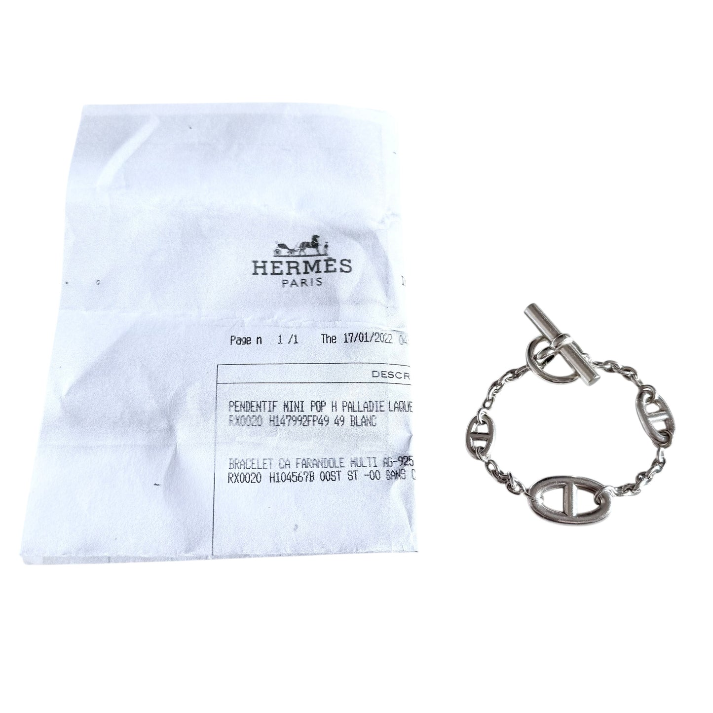 HERMES Farandole 豬鼻子🐽 純銀 手鏈