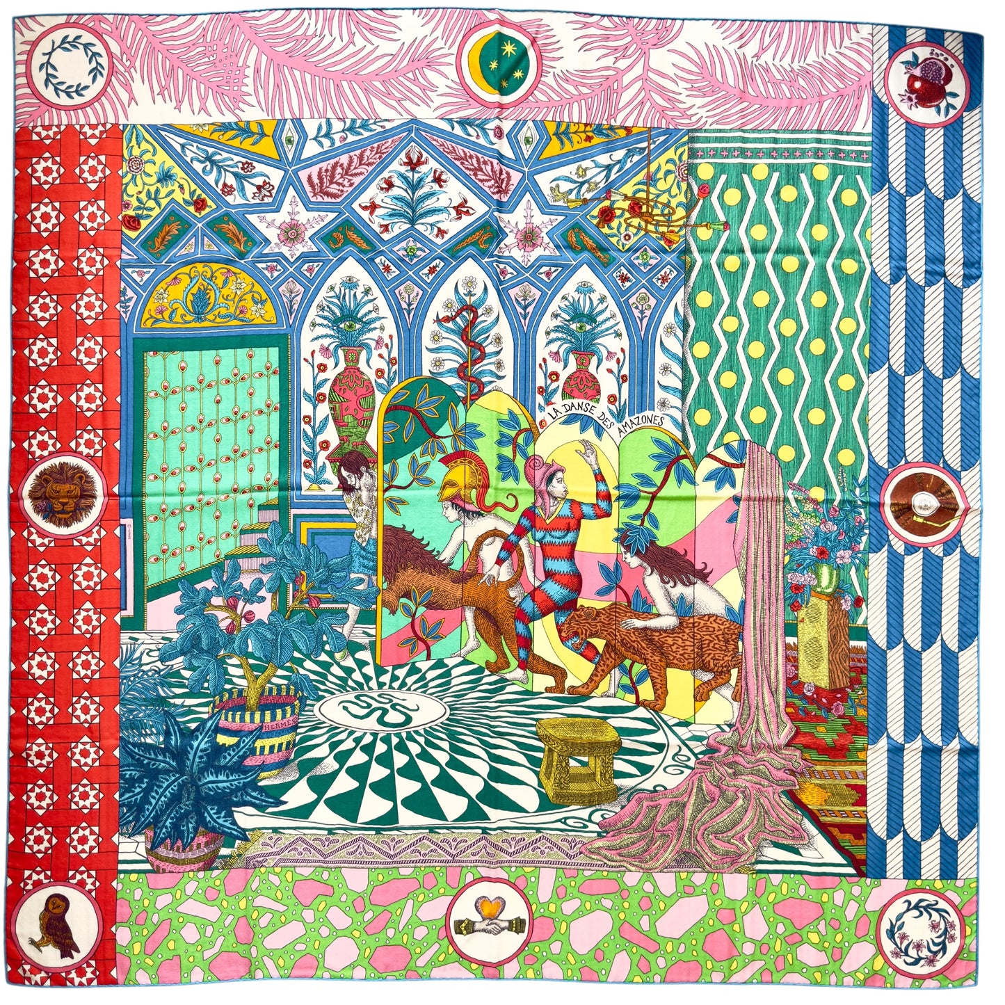 HERMES La Danse des Amazones shawl 140 女騎士之舞 羊絨 圍巾