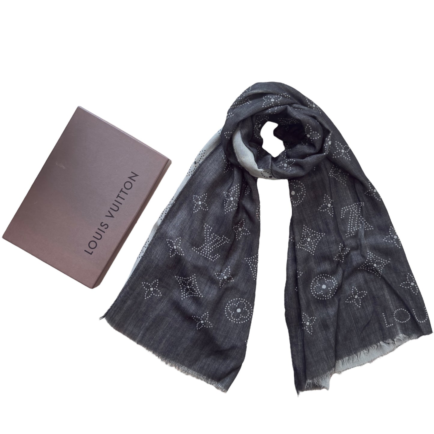 LOUIS VUITTON 老花 羊絨 圍巾