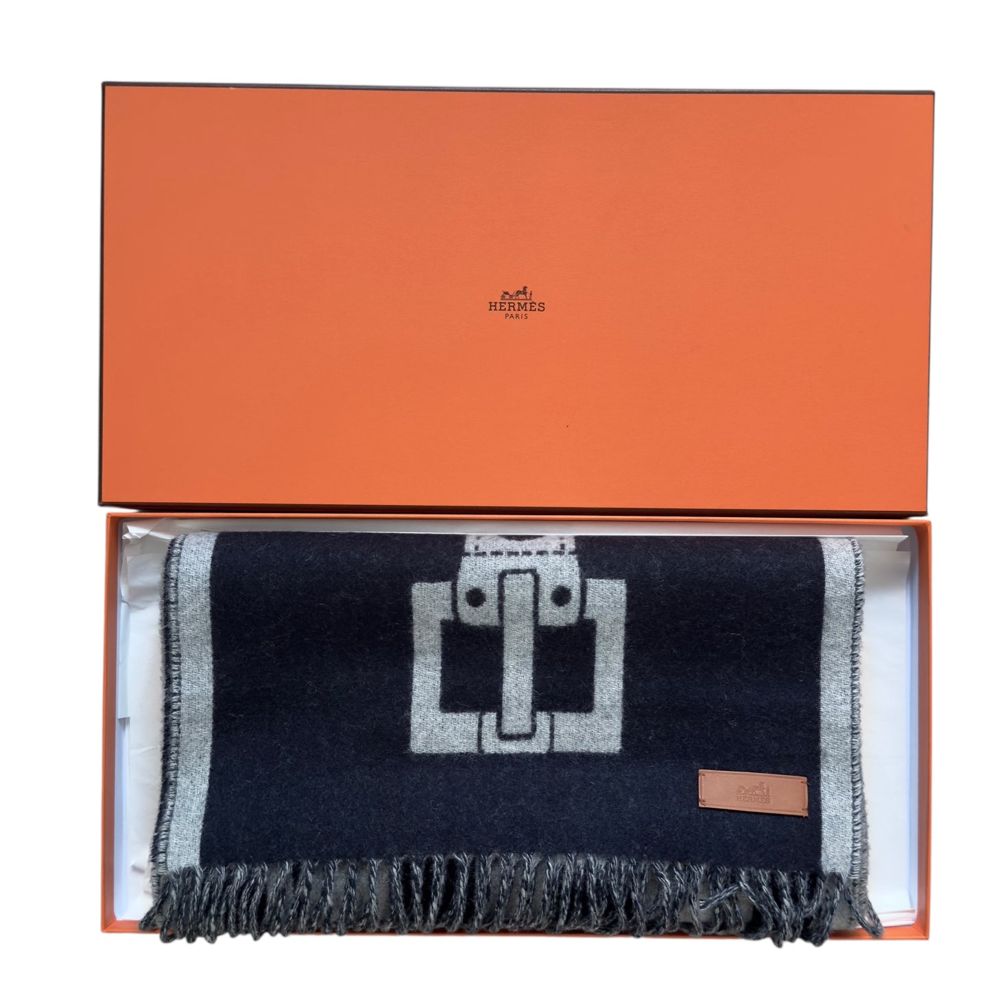 HERMES Casaque Les Sangles scarf 純羊絨 圍巾