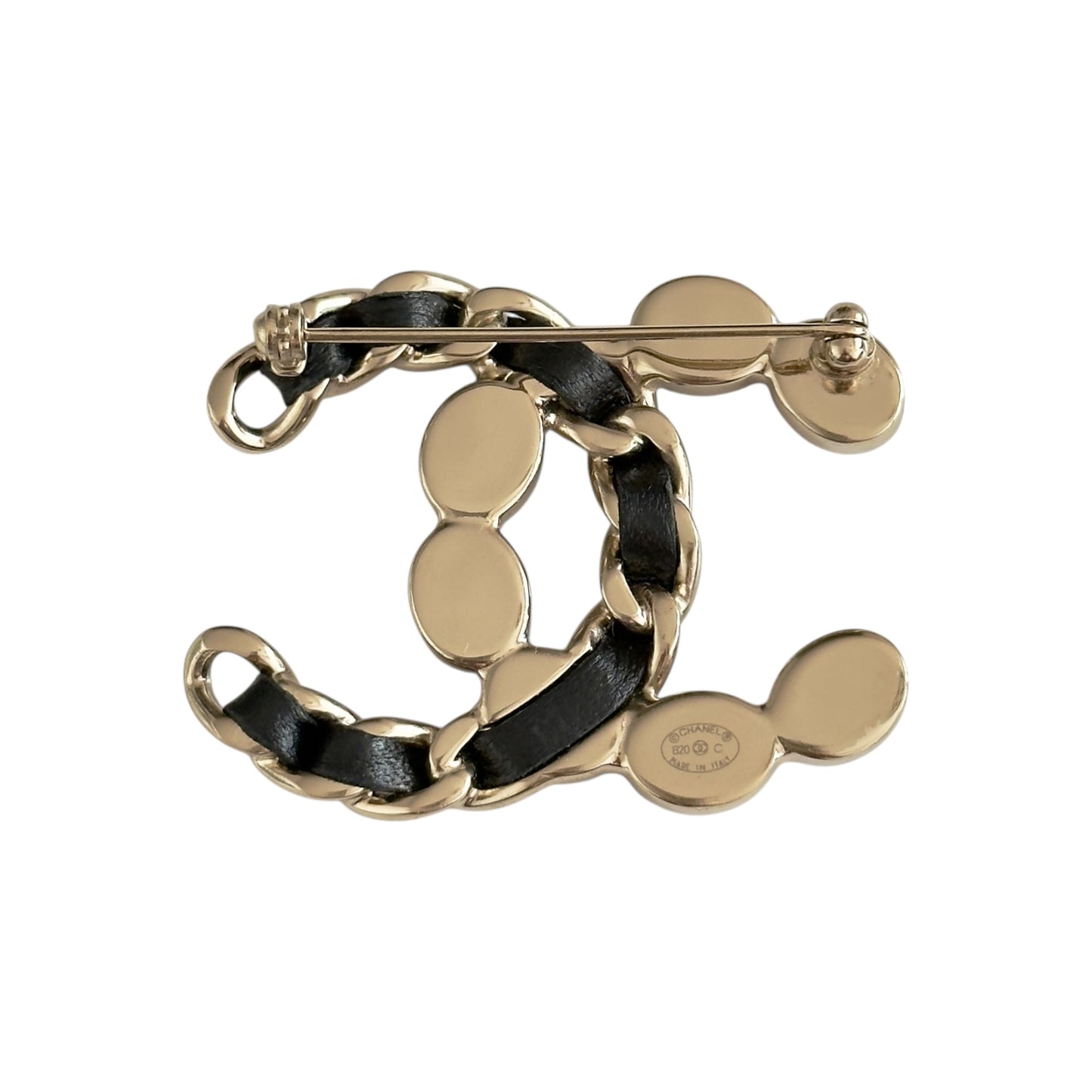 CHANEL CC 皮穿鏈 胸針