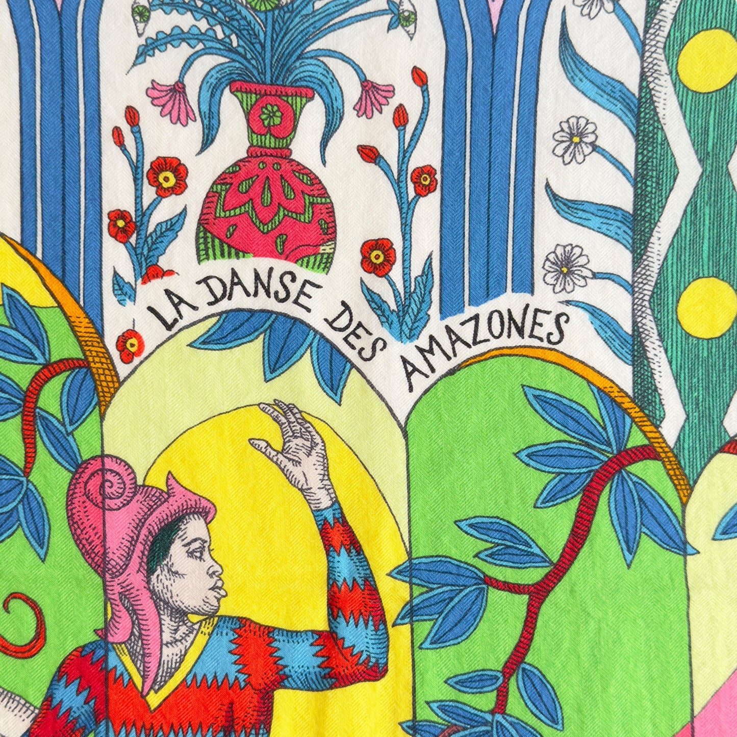 HERMES La Danse des Amazones shawl 140 女騎士之舞 羊絨 圍巾