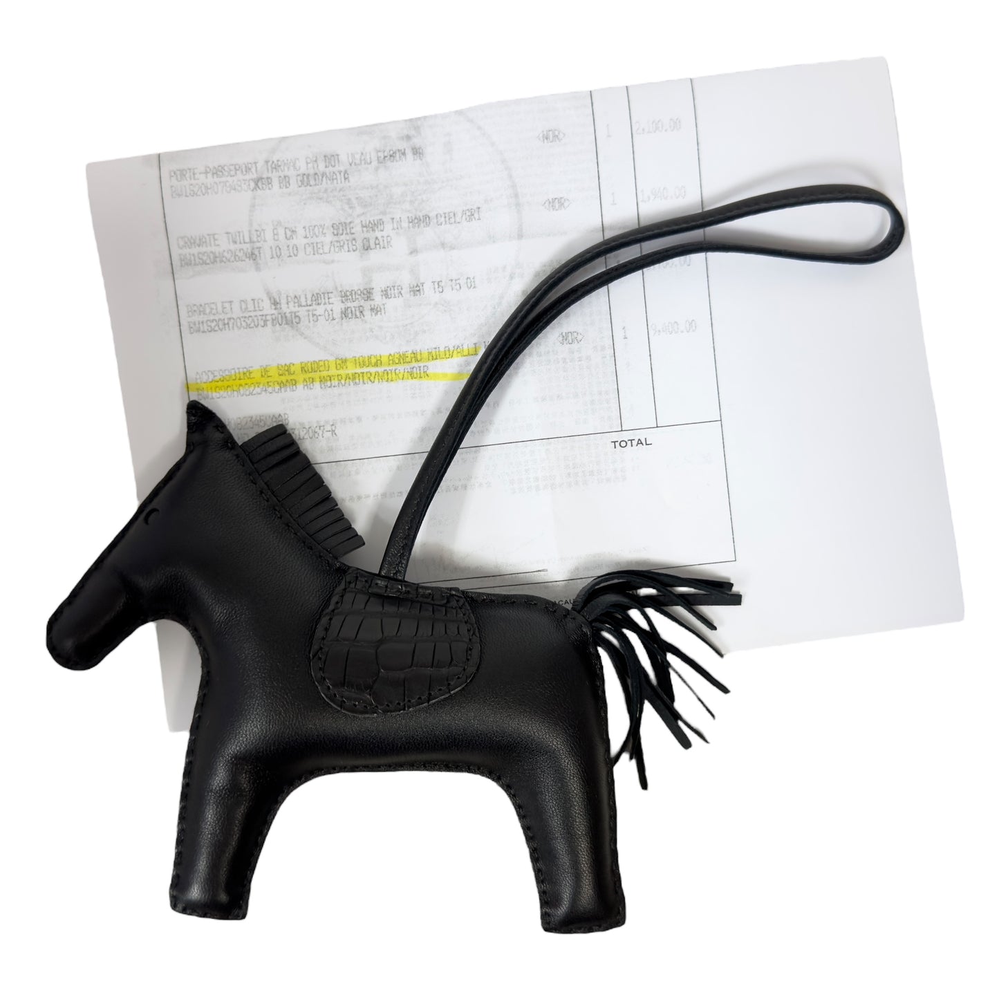 HERMES Rodeo touch *極罕全黑 + 鱷魚皮拼皮 + 大size* 馬仔 掛飾