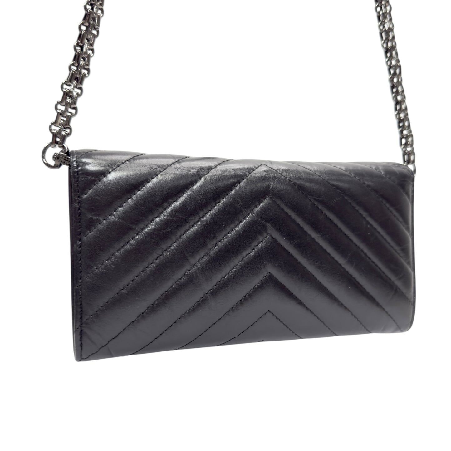 CHANEL *自加鏈＞送無品牌扣＋無品牌鏈帶* 2.55 長銀包 WOC