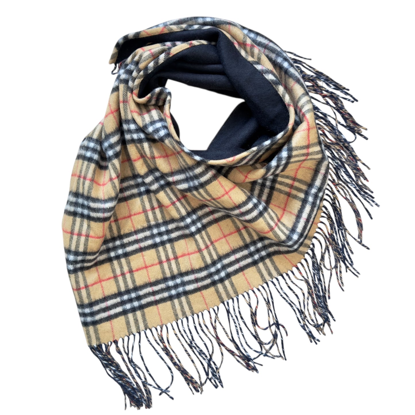 BURBERRY 經典格紋 純羊絨 三角圍巾