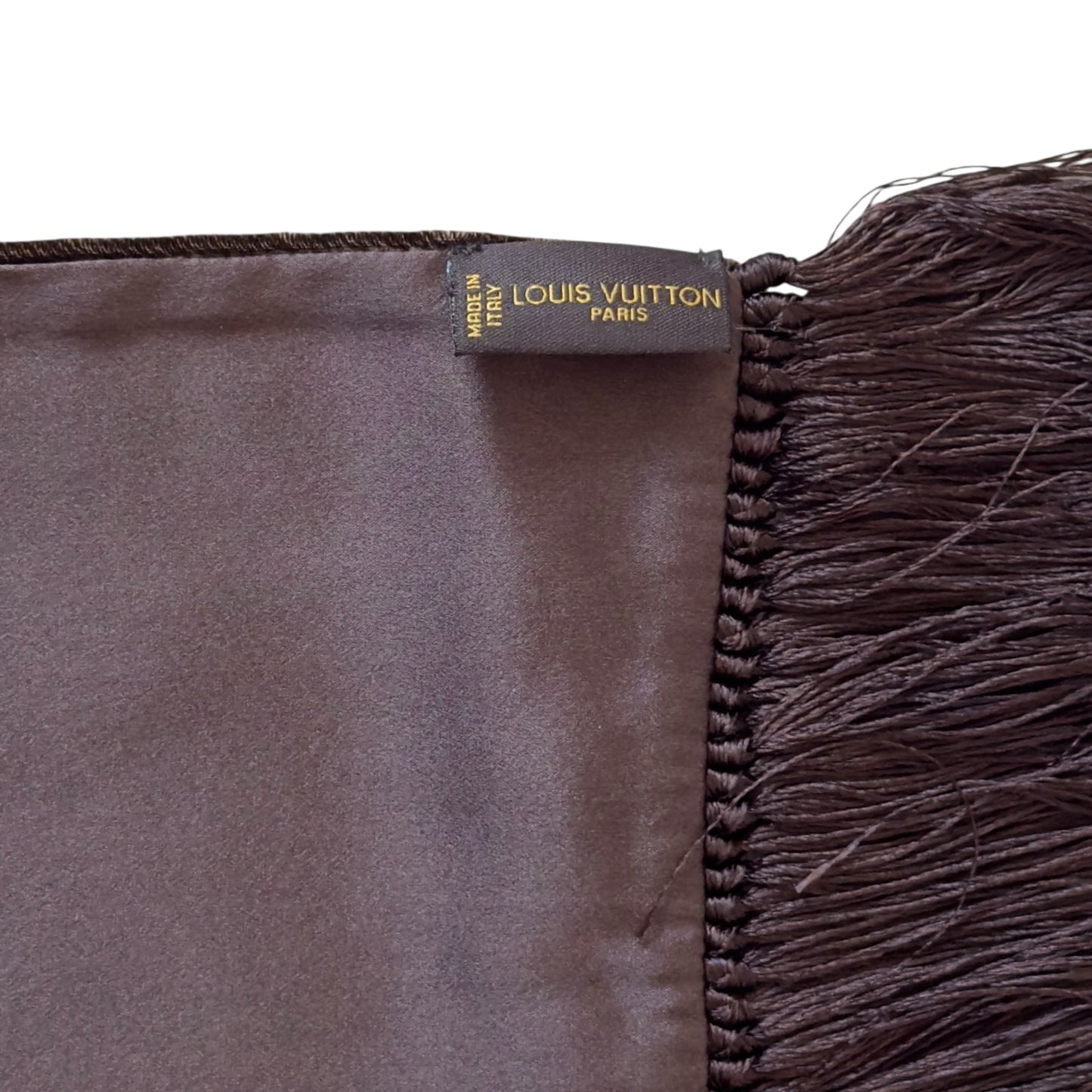 LOUIS VUITTON 老花 流蘇 圍巾