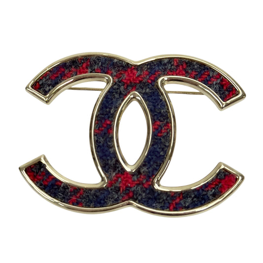CHANEL CC 粗花呢 胸針