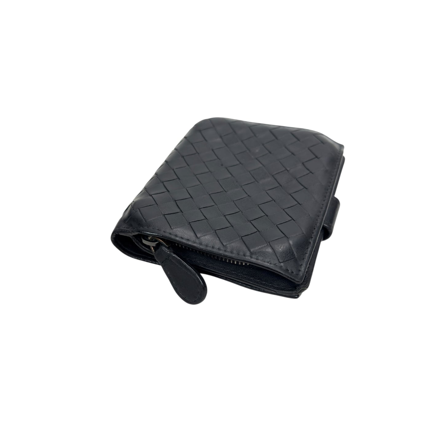 BOTTEGA VENETA 織皮 短銀包