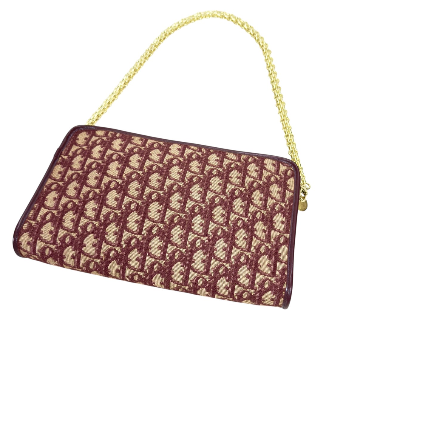 DIOR *自加鏈＞送無品牌扣＋無品牌鏈帶* 中古 刺繡老花 oblique 肩背包