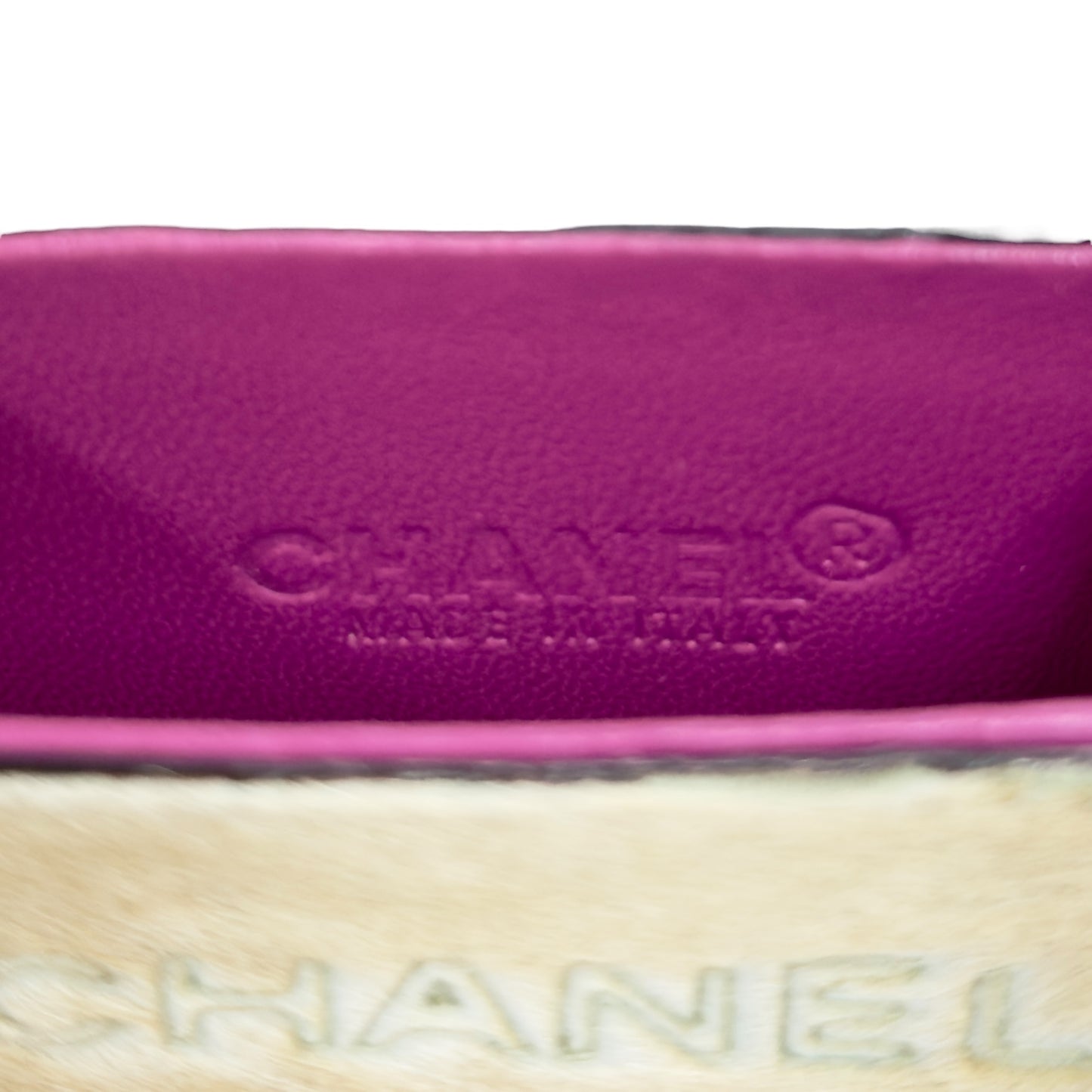 CHANEL 壓紋 馬毛 迷你小包