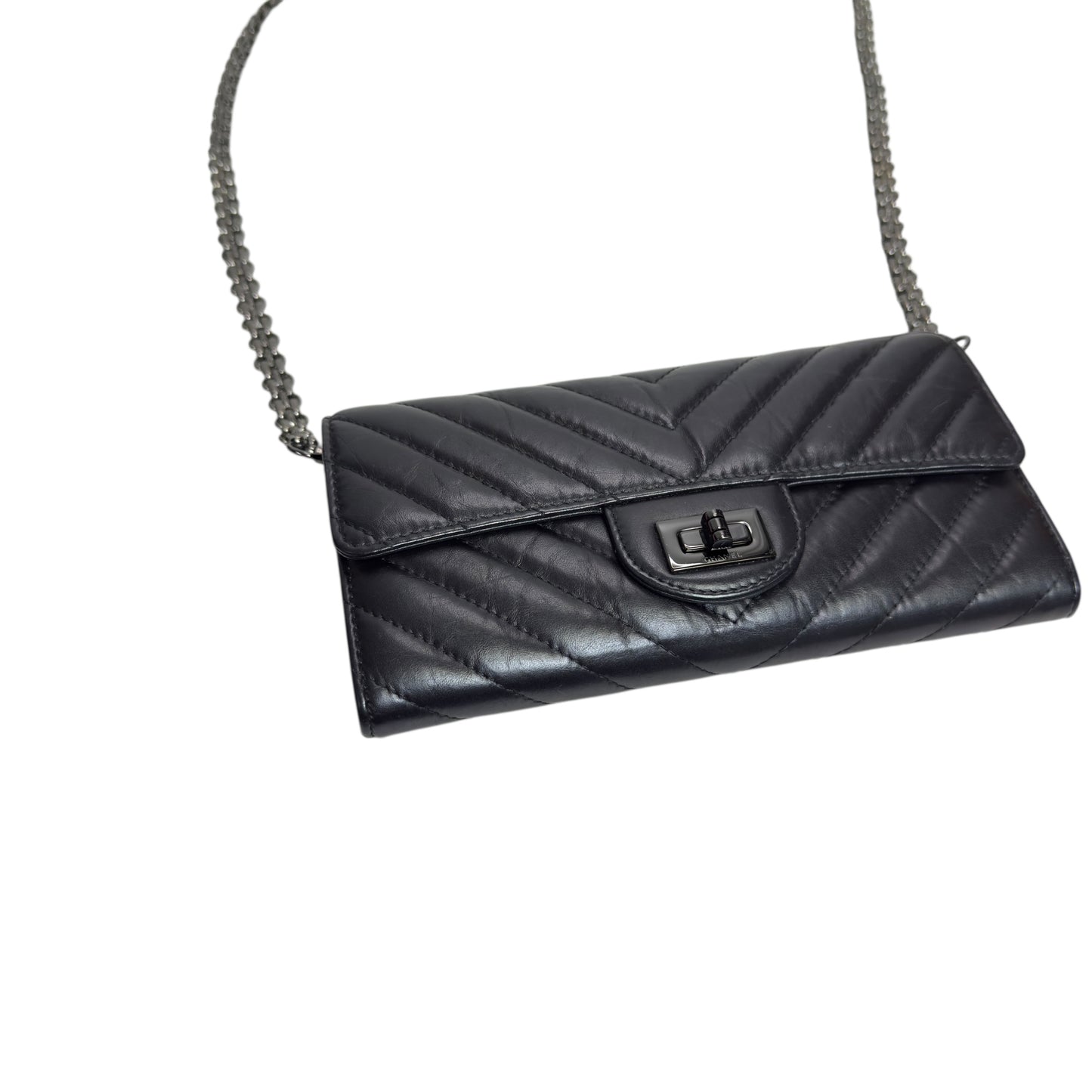 CHANEL *自加鏈＞送無品牌扣＋無品牌鏈帶* 2.55 長銀包 WOC