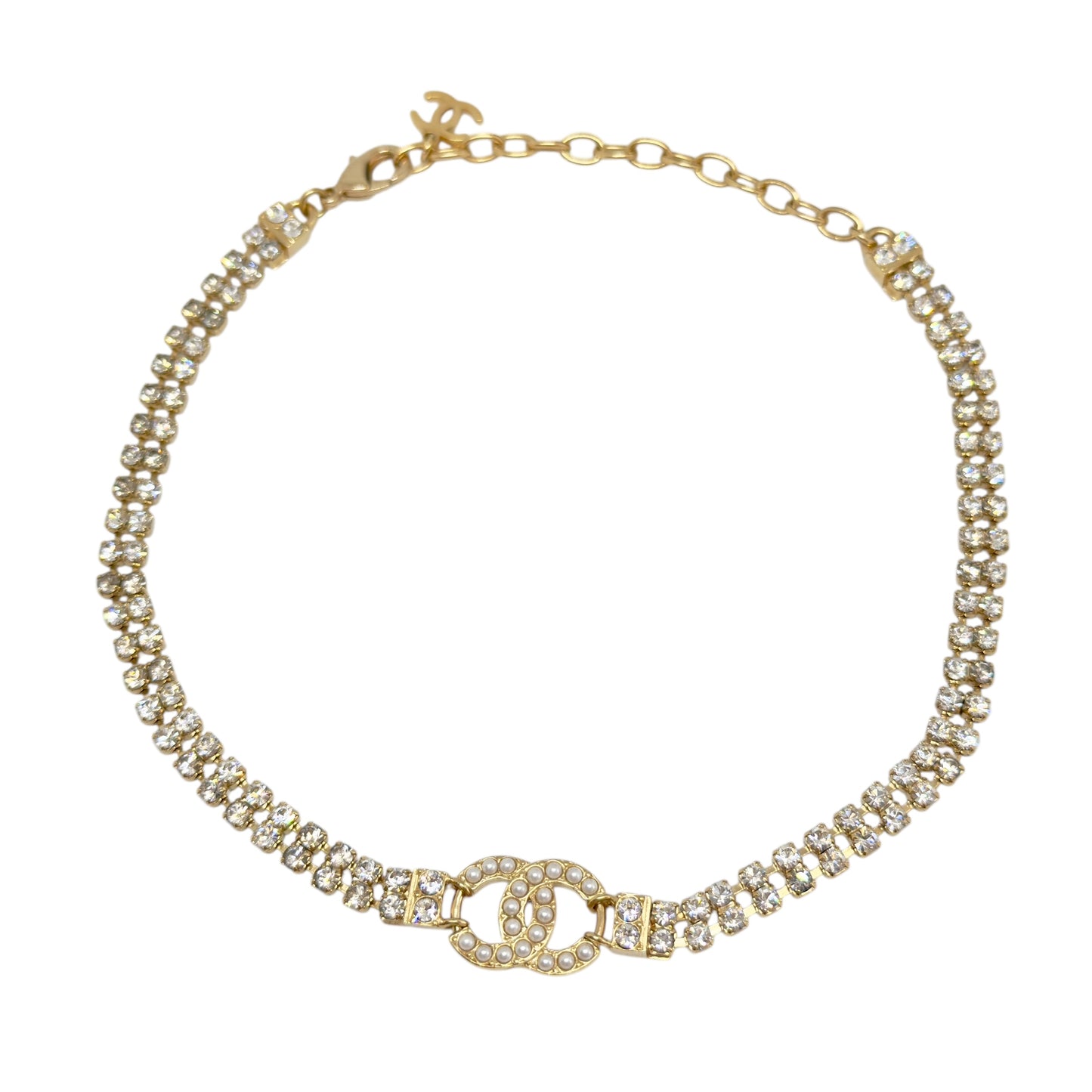 CHANEL CC 水鑽 珠珠 頸鏈